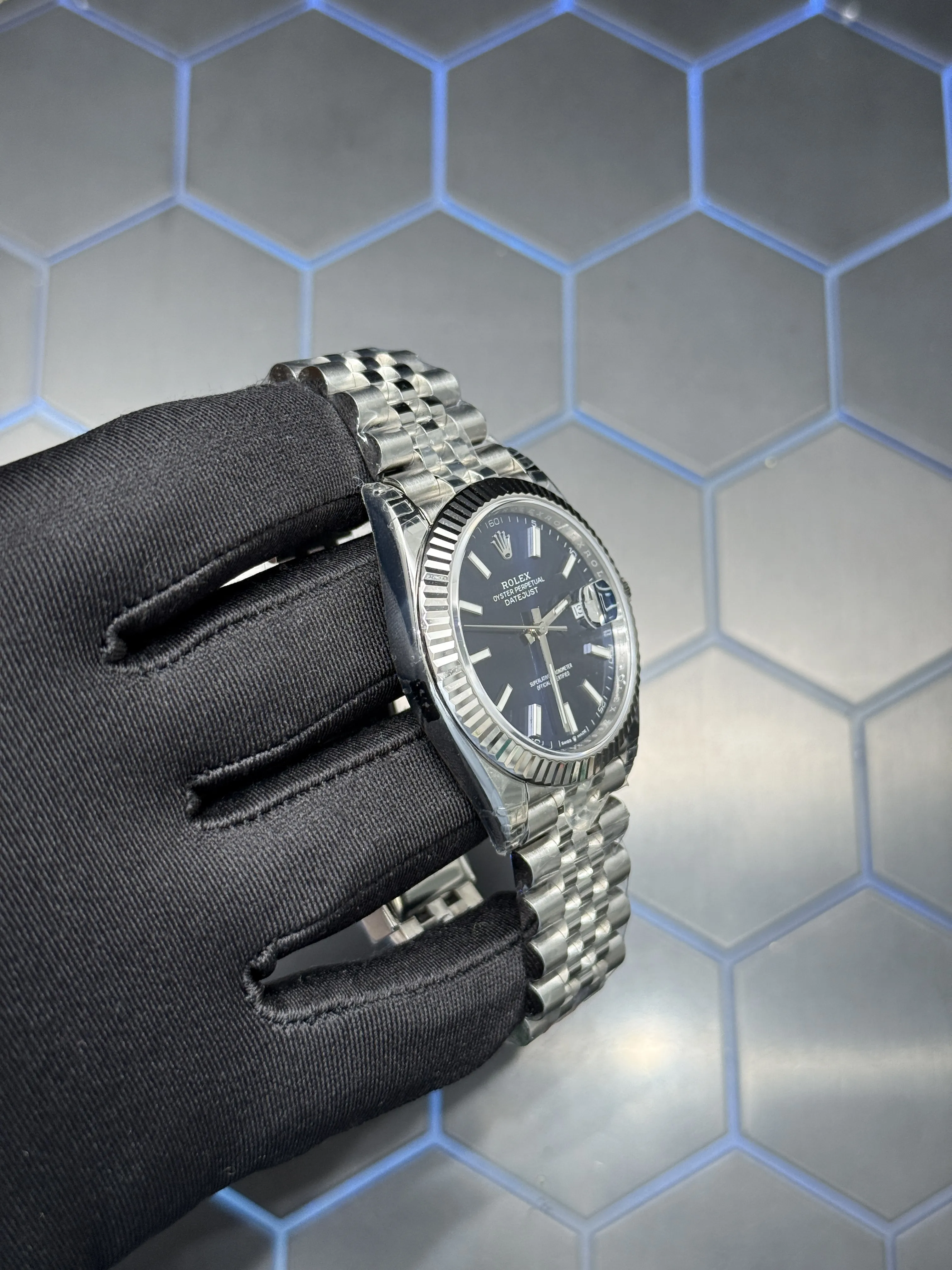 Rolex Datejust 41-Style Silver Blue Dial Watch D391519445 — view 3
