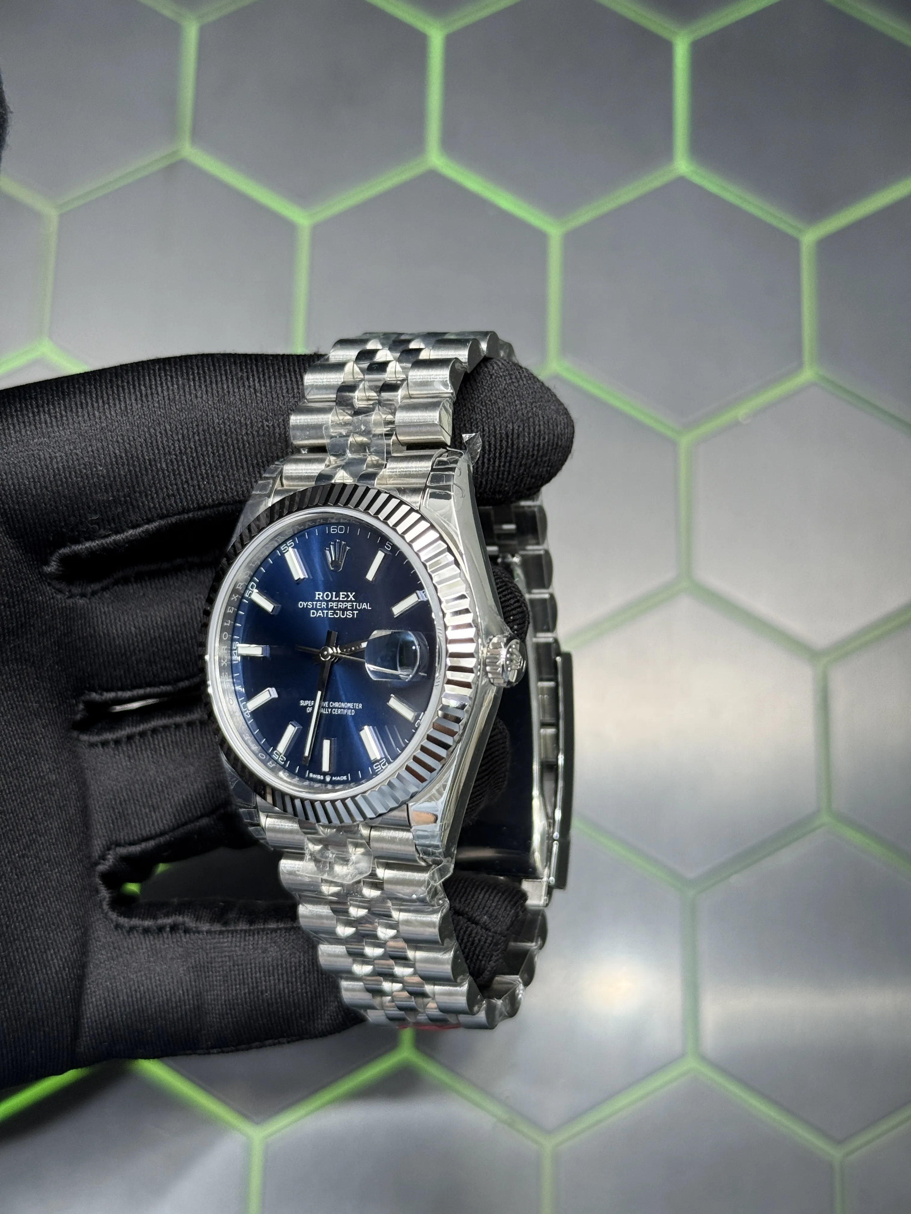 Rolex Datejust 41-Style Silver Blue Dial Watch D391519445 — view 4