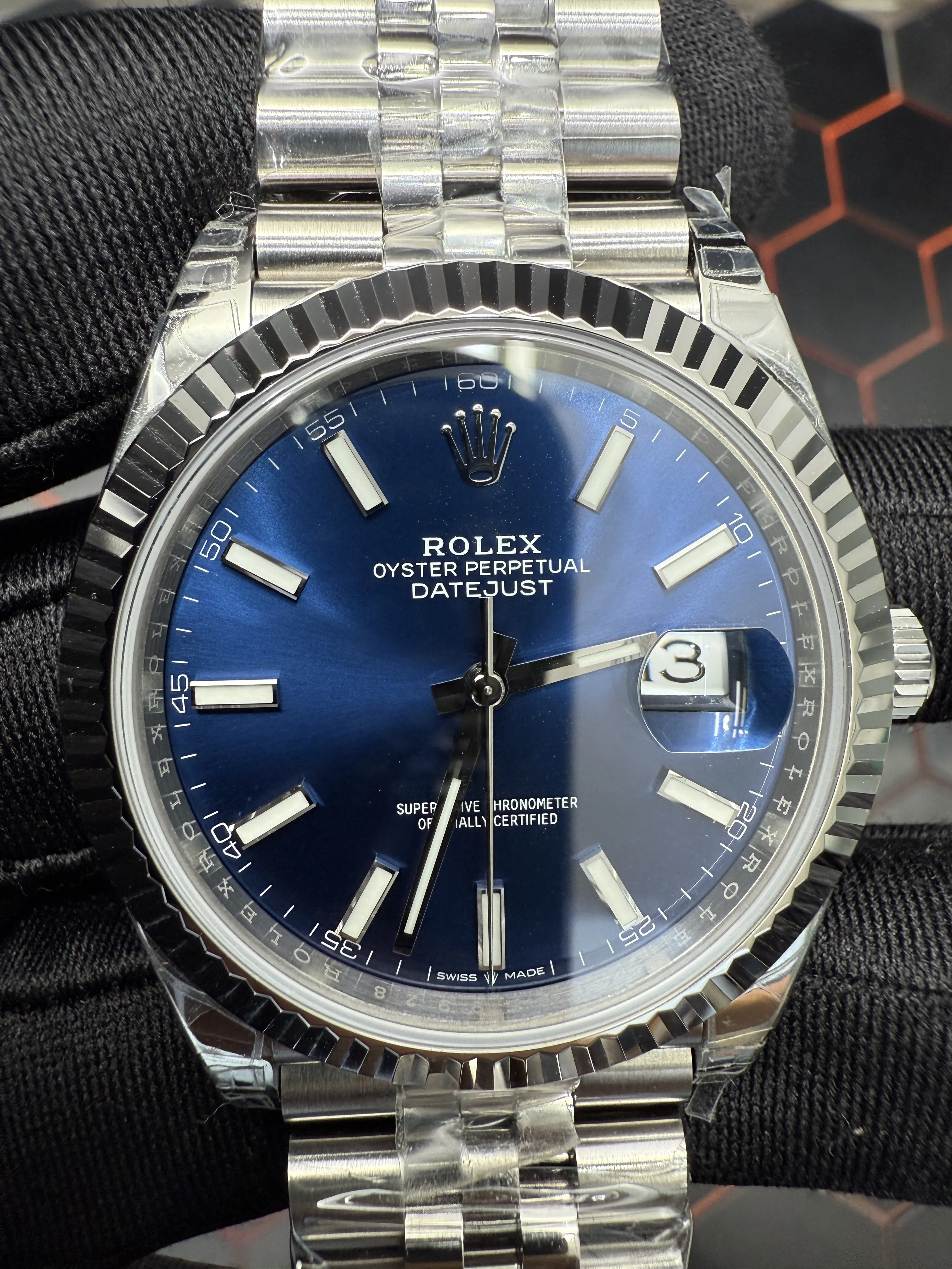 Rolex Datejust 41-Style Silver Blue Dial Watch D391519445 — view 9