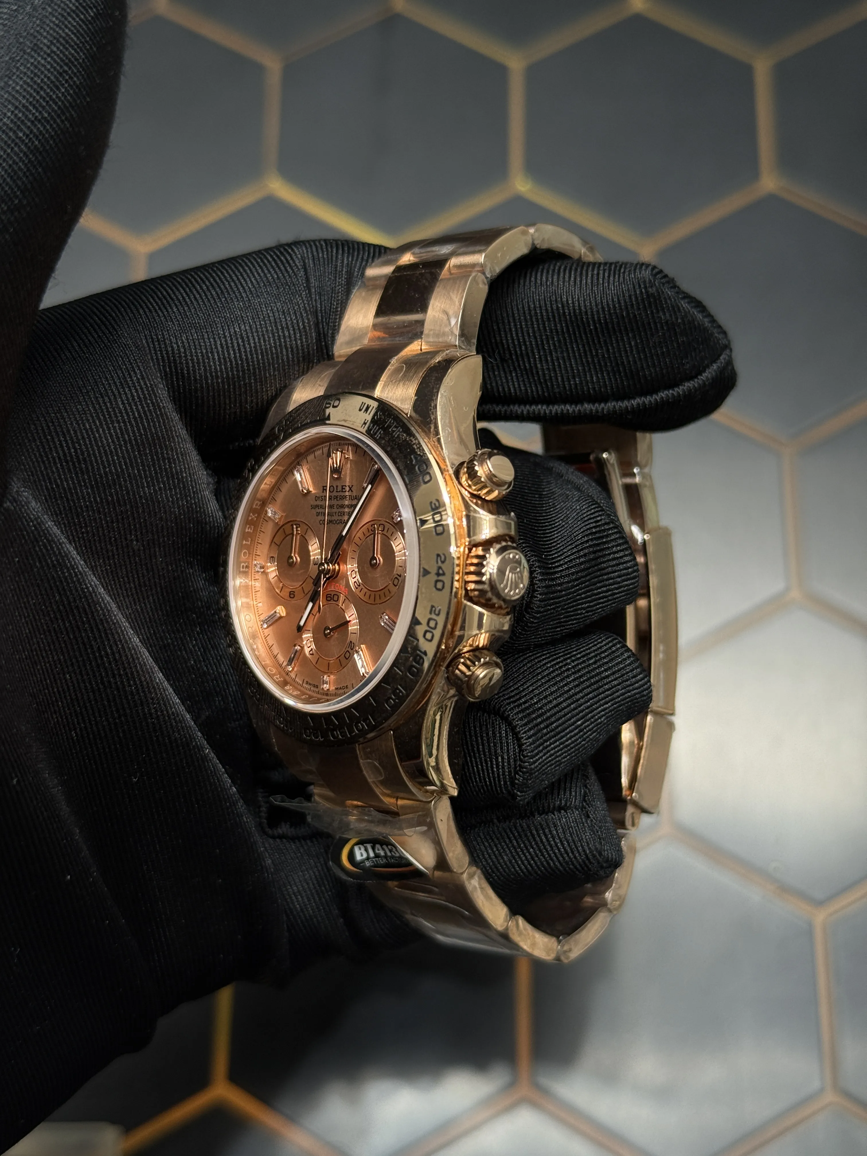 Rolex Daytona-Style Rose-Gold-Tone Champagne Baguette Dial Watch D594019447 — view 4