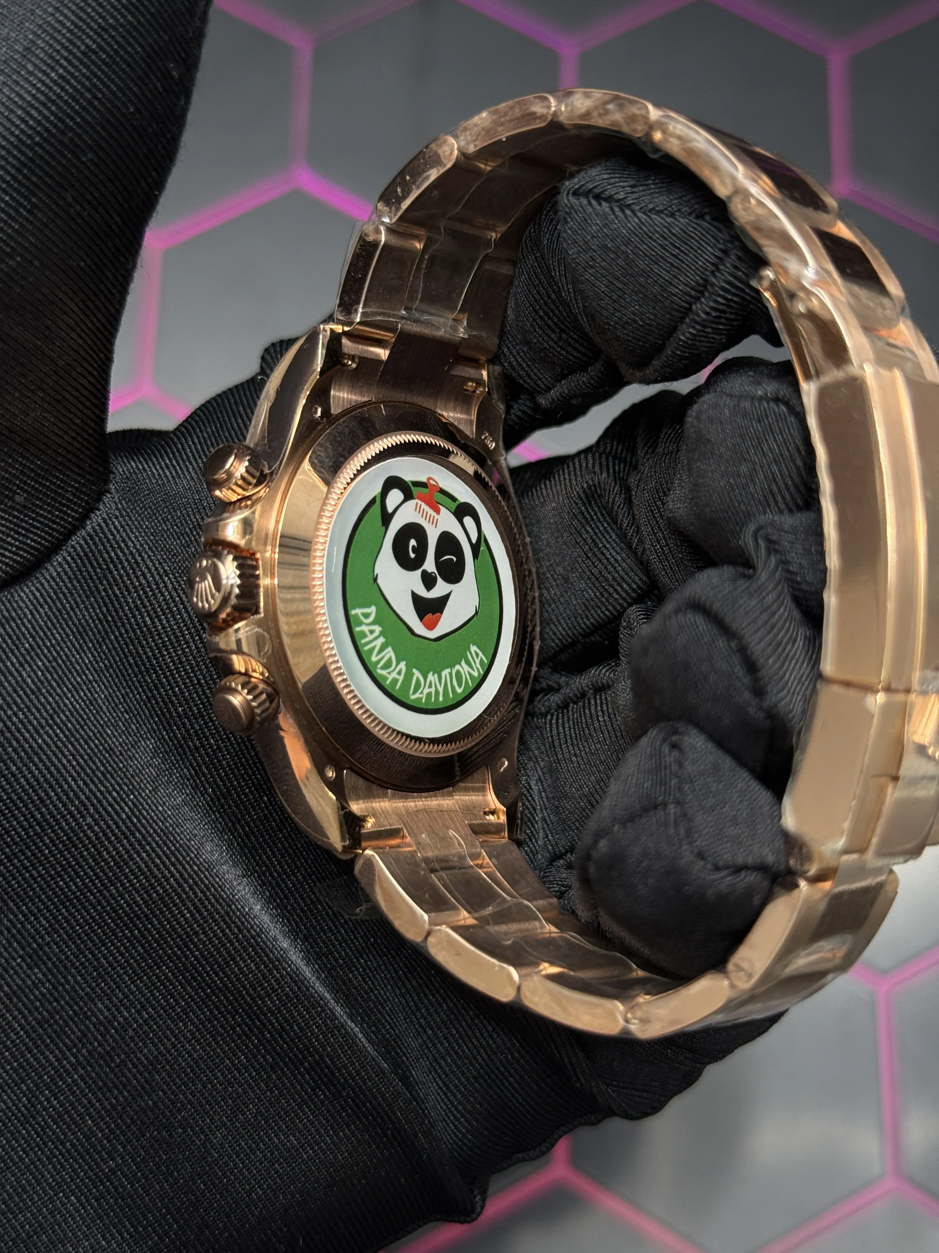 Rolex Daytona-Style Rose-Gold-Tone Champagne Baguette Dial Watch D594019447 — view 6
