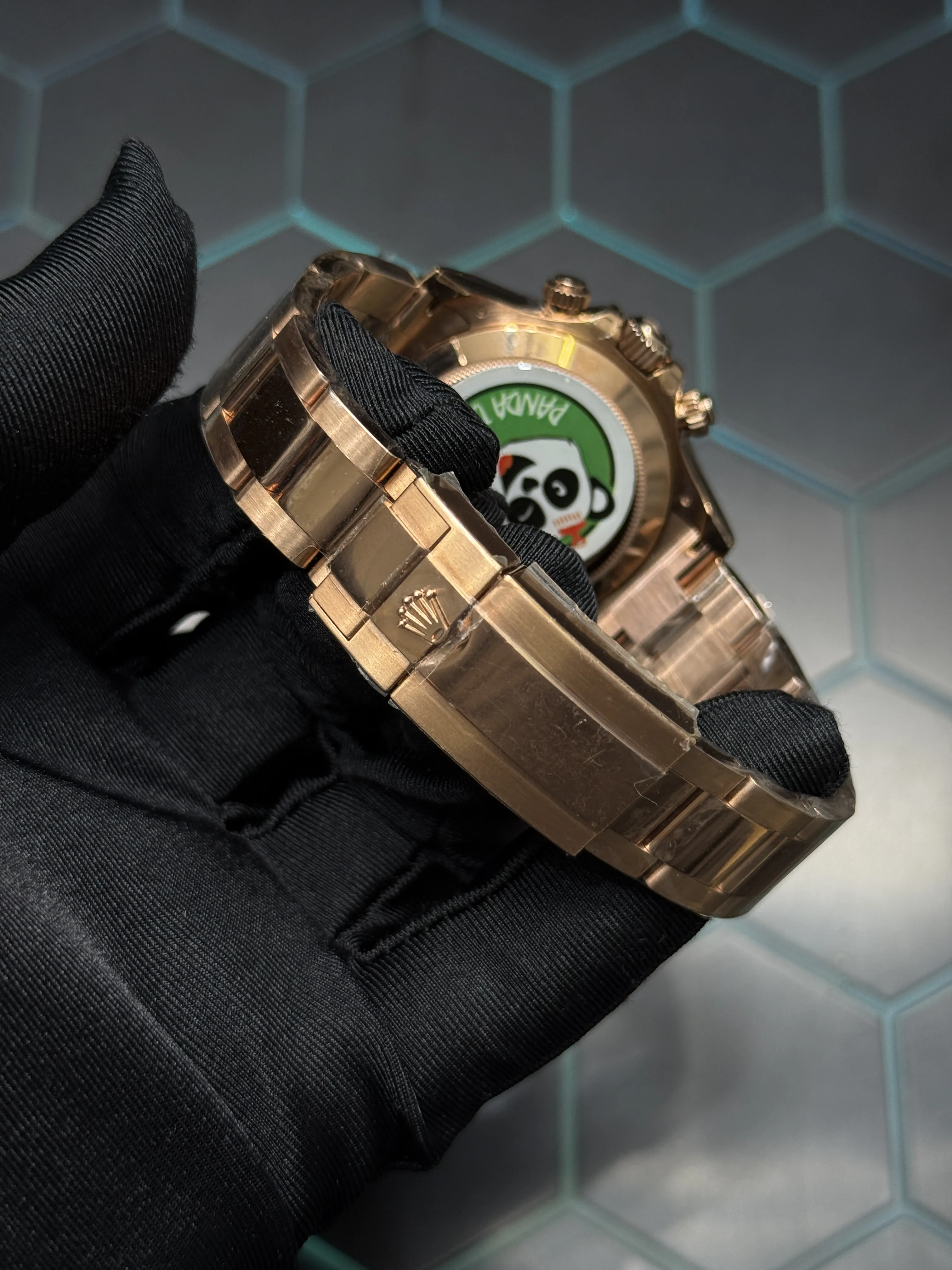 Rolex Daytona-Style Rose-Gold-Tone Champagne Baguette Dial Watch D594019447 — view 7