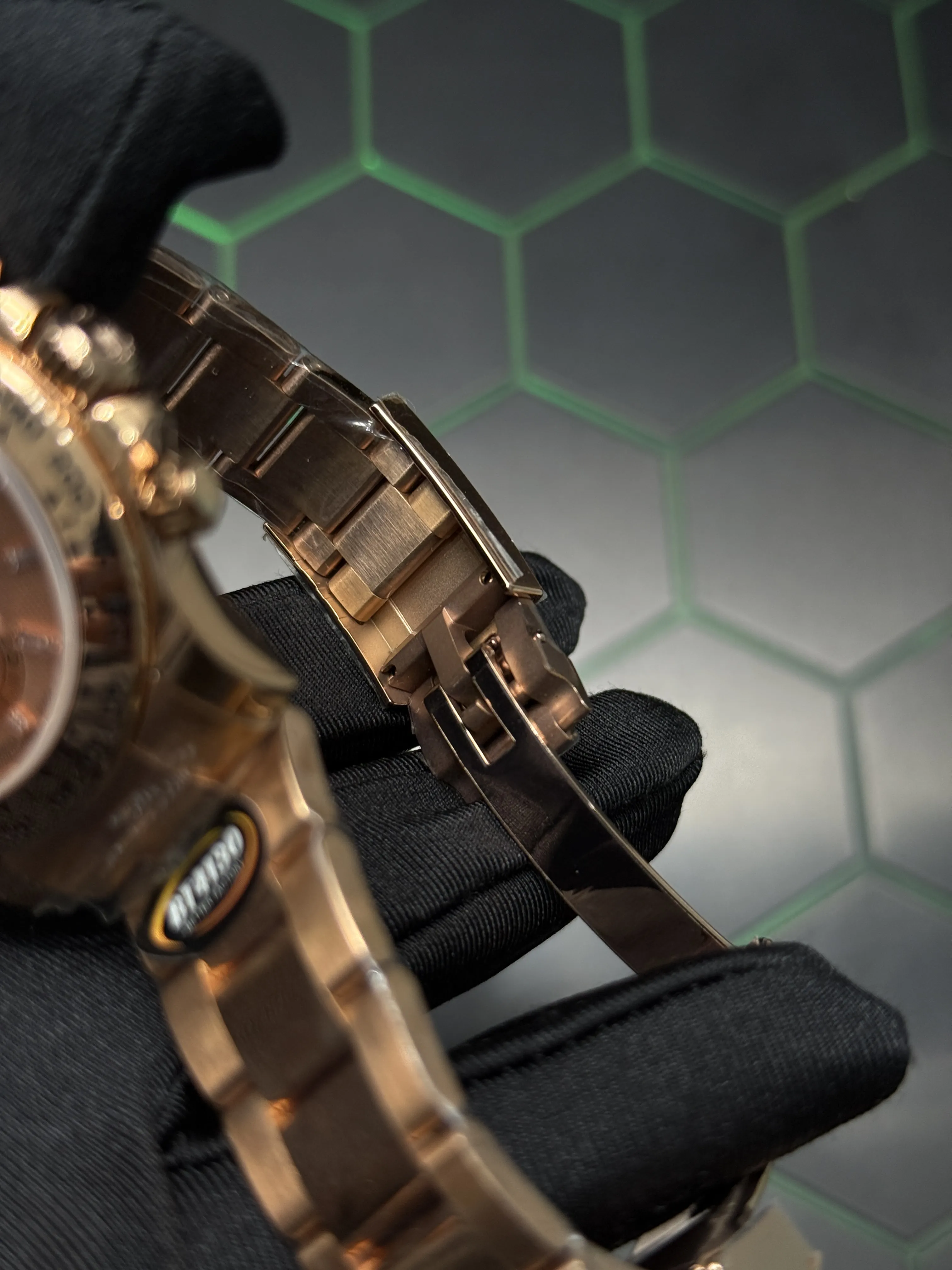 Rolex Daytona-Style Rose-Gold-Tone Champagne Baguette Dial Watch D594019447 — view 9