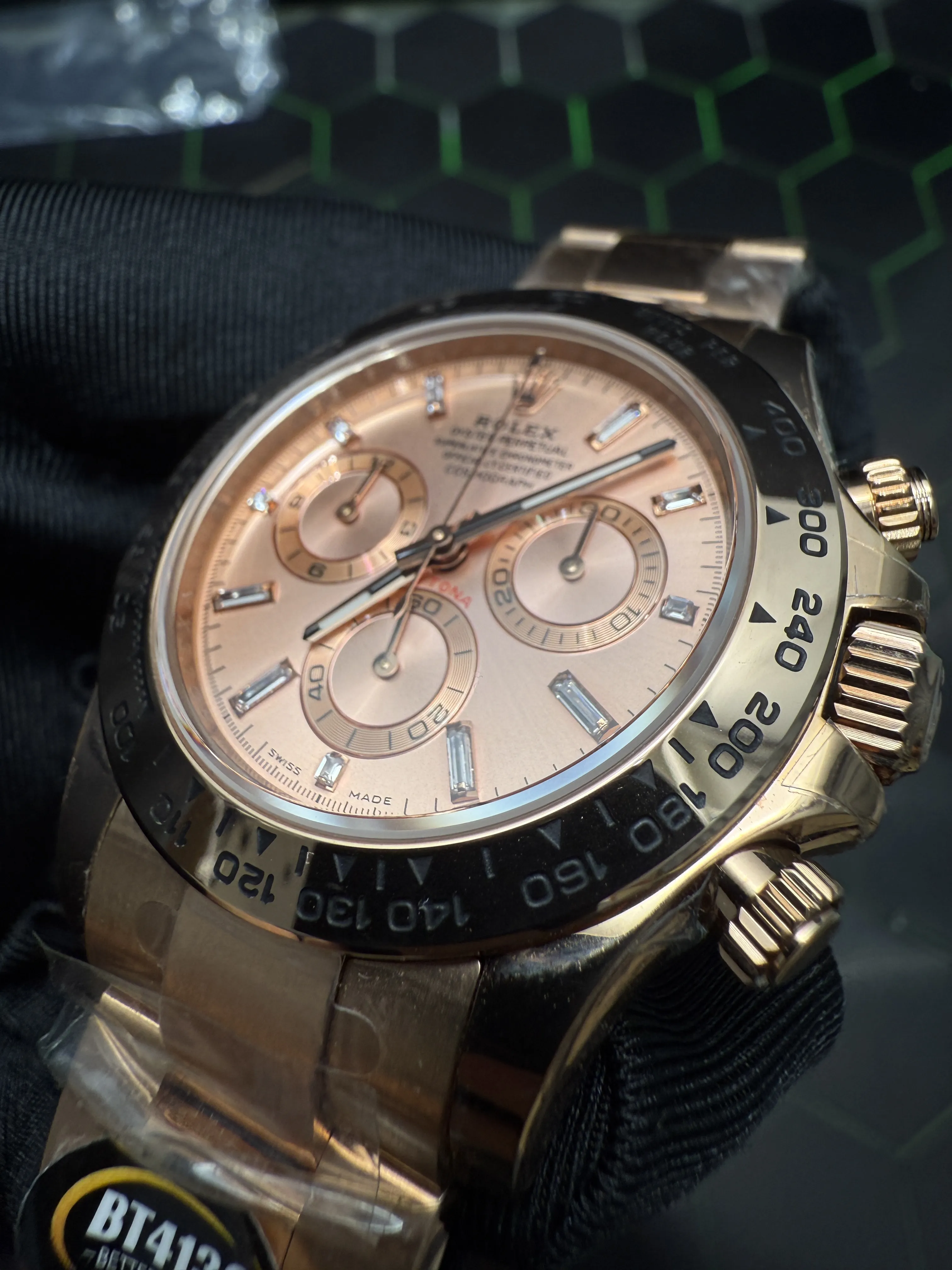 Rolex Daytona-Style Rose-Gold-Tone Champagne Baguette Dial Watch D594019447 — view 11