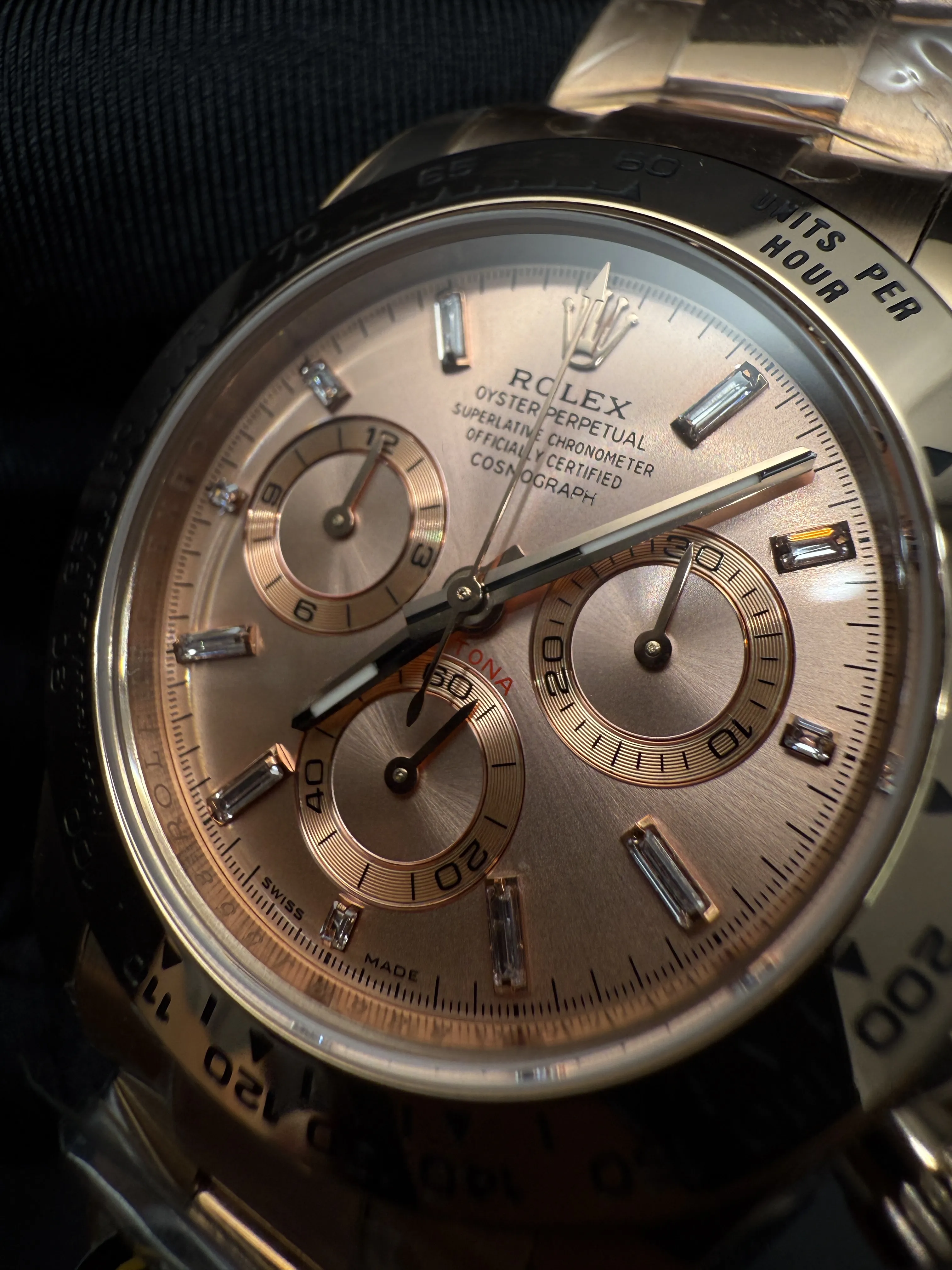Rolex Daytona-Style Rose-Gold-Tone Champagne Baguette Dial Watch D594019447 — view 12