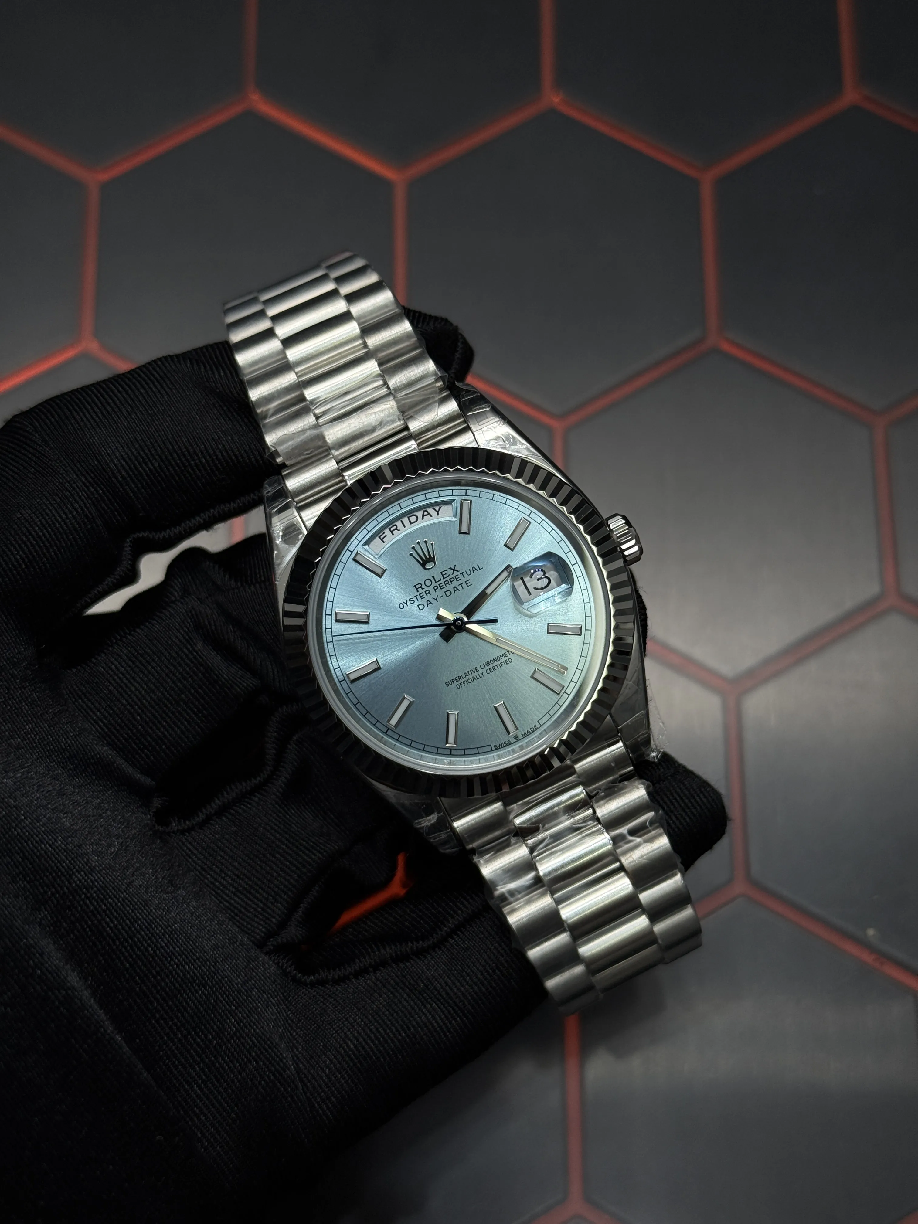 Rolex Day-Date 40-Style Silver Ice-Blue Dial President Watch D391519448 — view 2