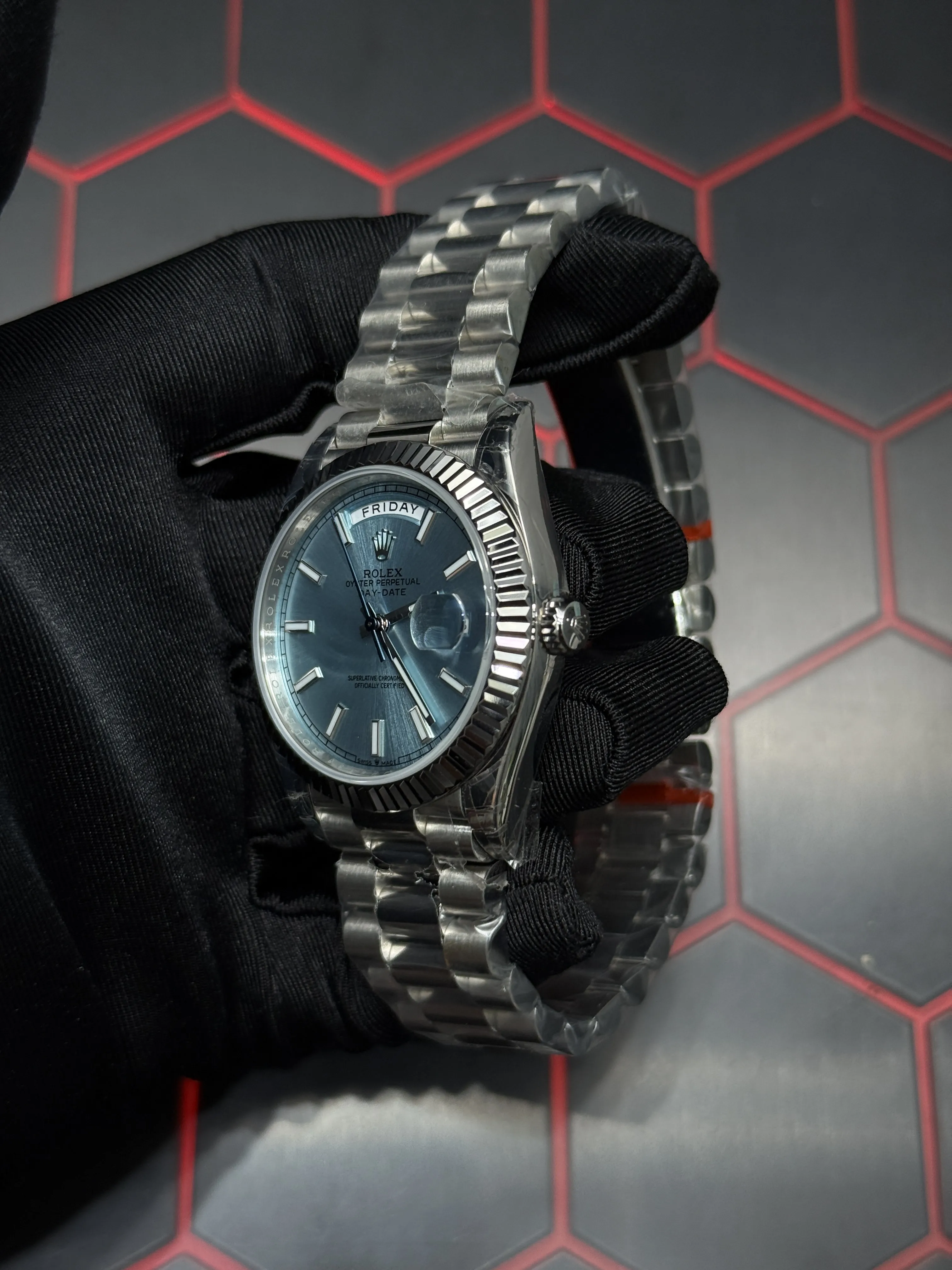 Rolex Day-Date 40-Style Silver Ice-Blue Dial President Watch D391519448 — view 4