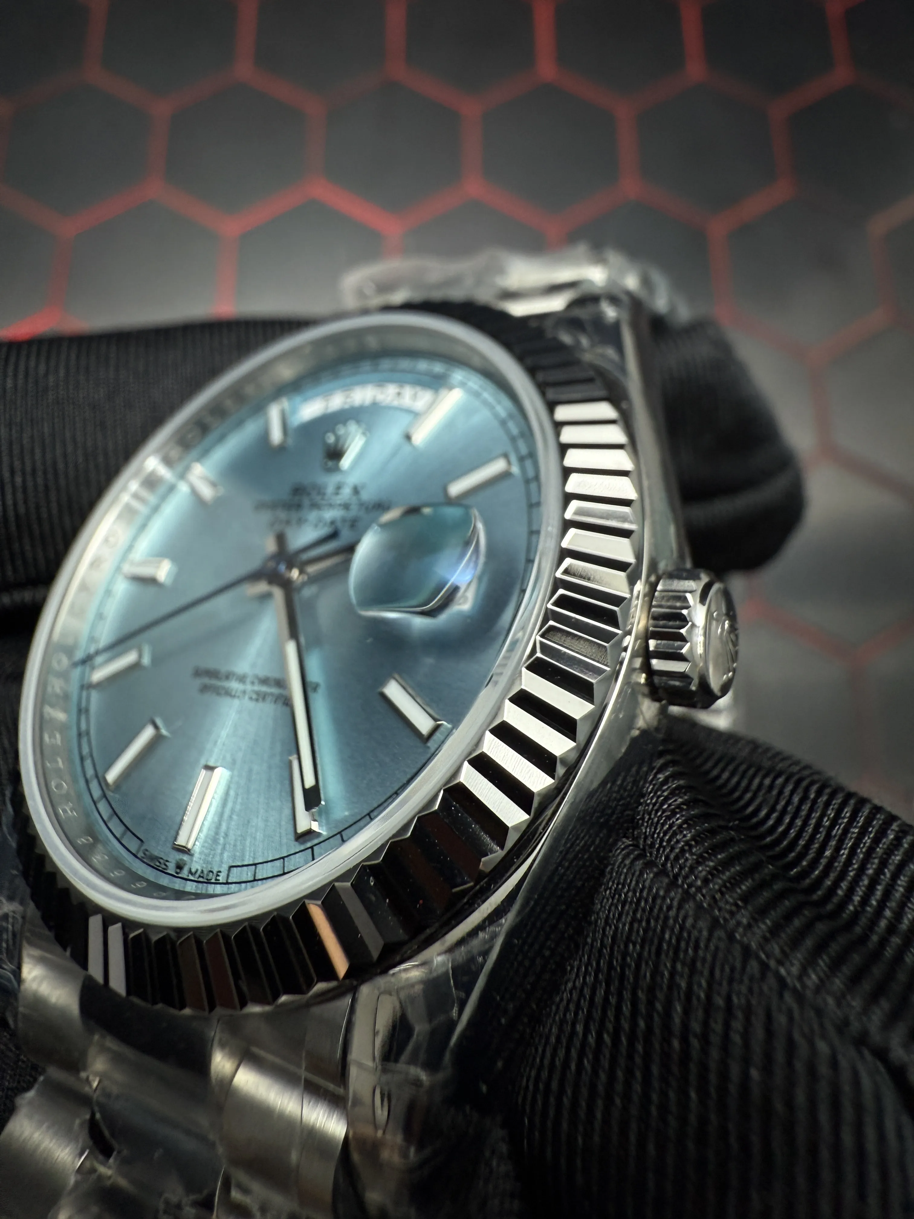 Rolex Day-Date 40-Style Silver Ice-Blue Dial President Watch D391519448 — view 9