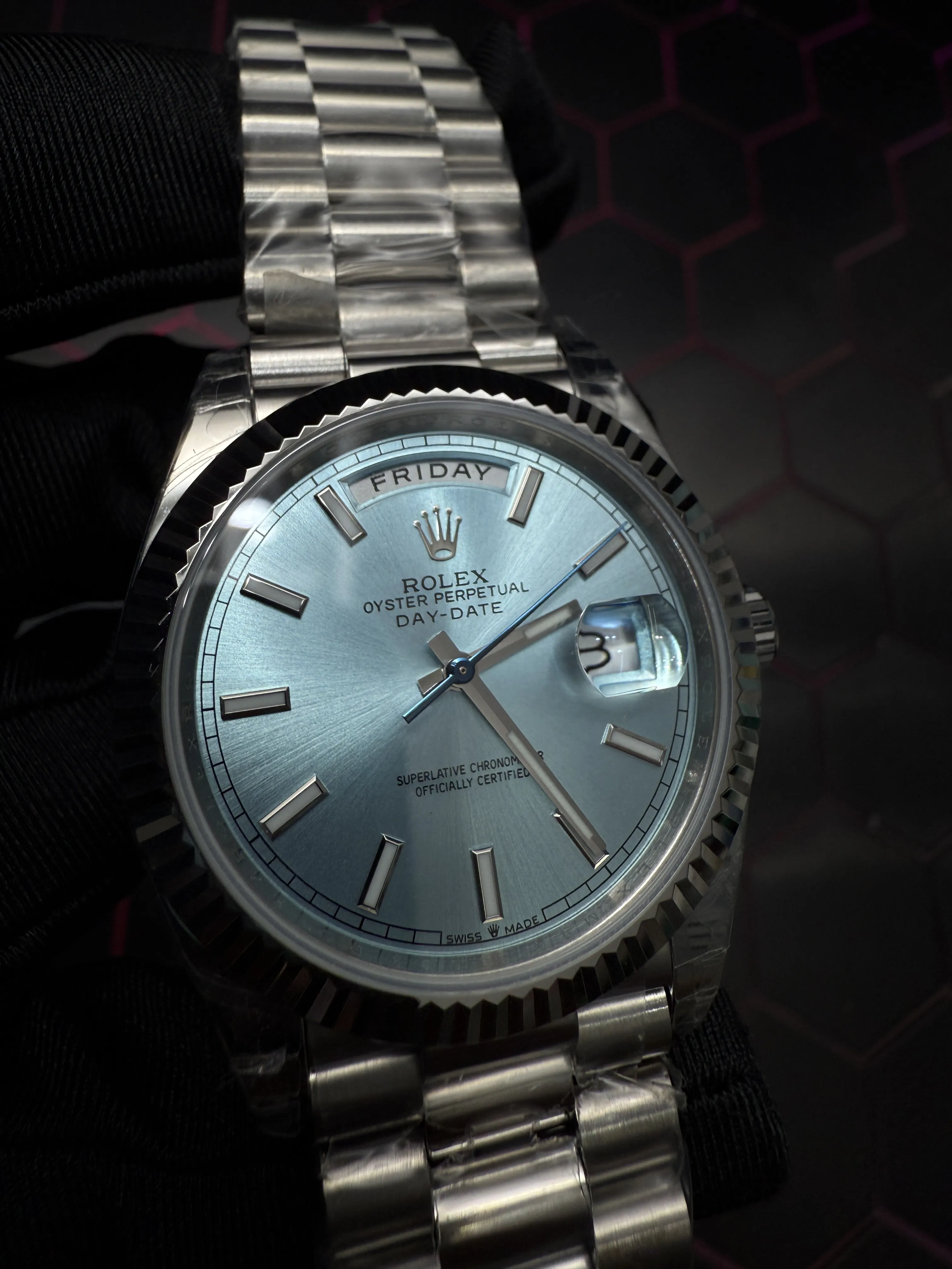 Rolex Day-Date 40-Style Silver Ice-Blue Dial President Watch D391519448 — view 10