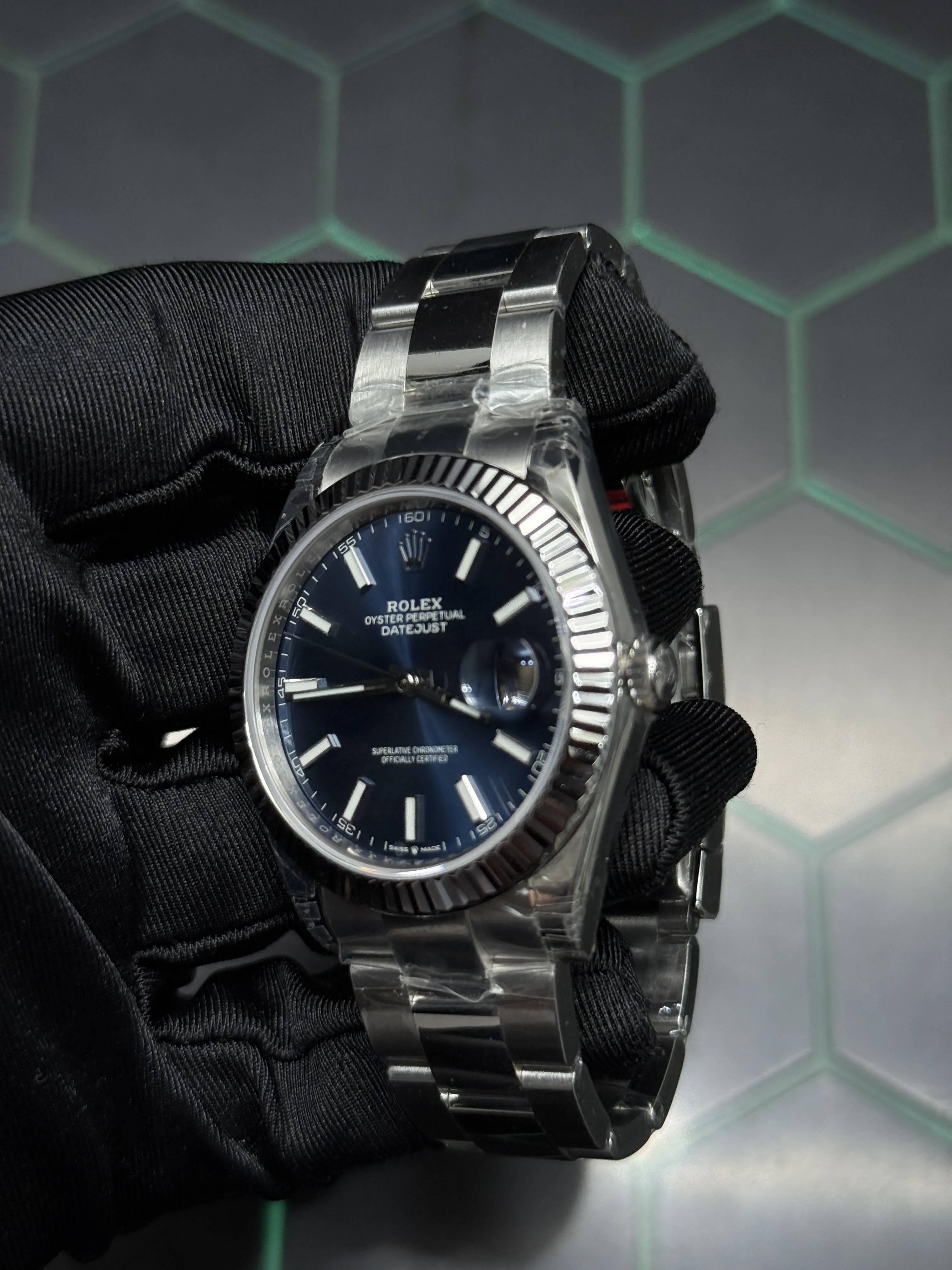 Rolex Datejust 41-Style Silver Blue Dial Oyster Watch D391519451 — view 5