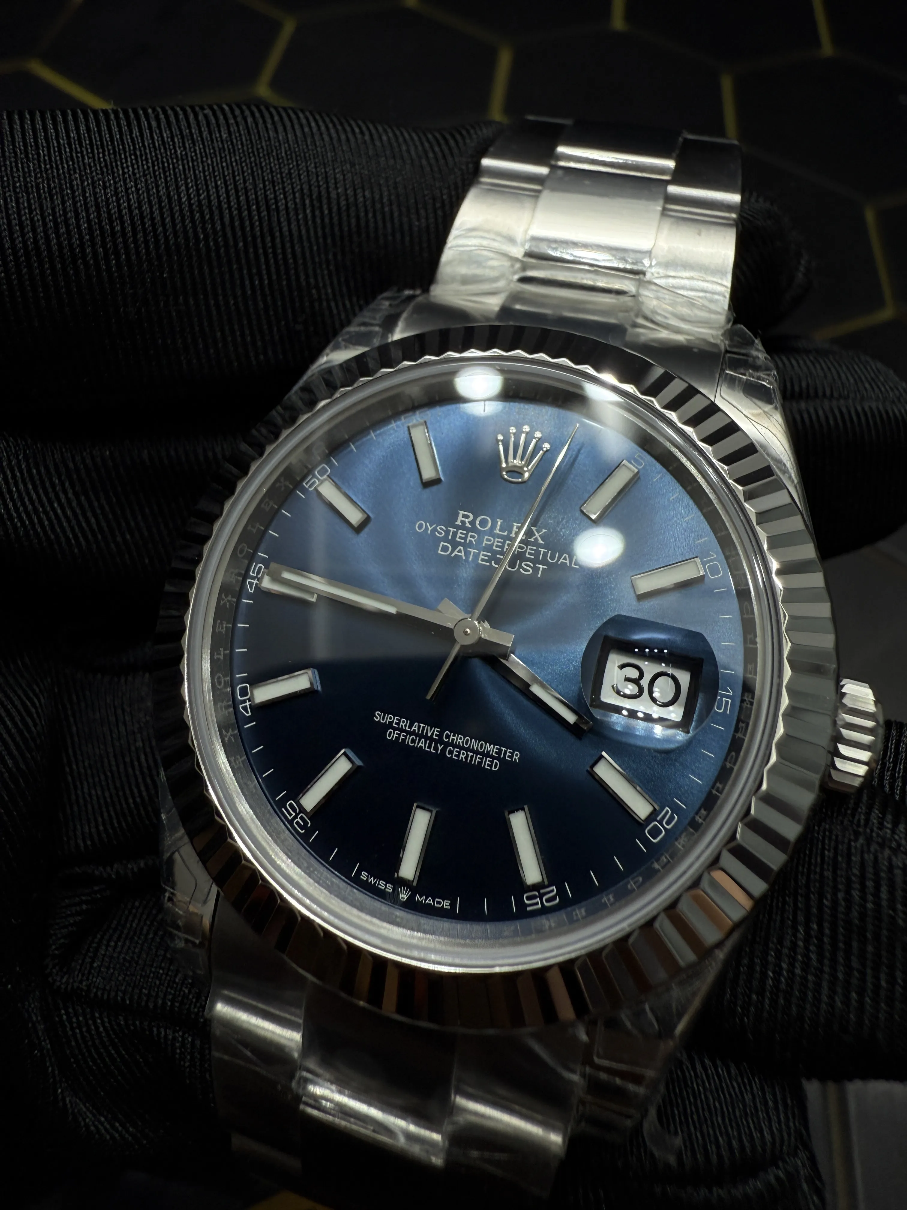 Rolex Datejust 41-Style Silver Blue Dial Oyster Watch D391519451 — view 11