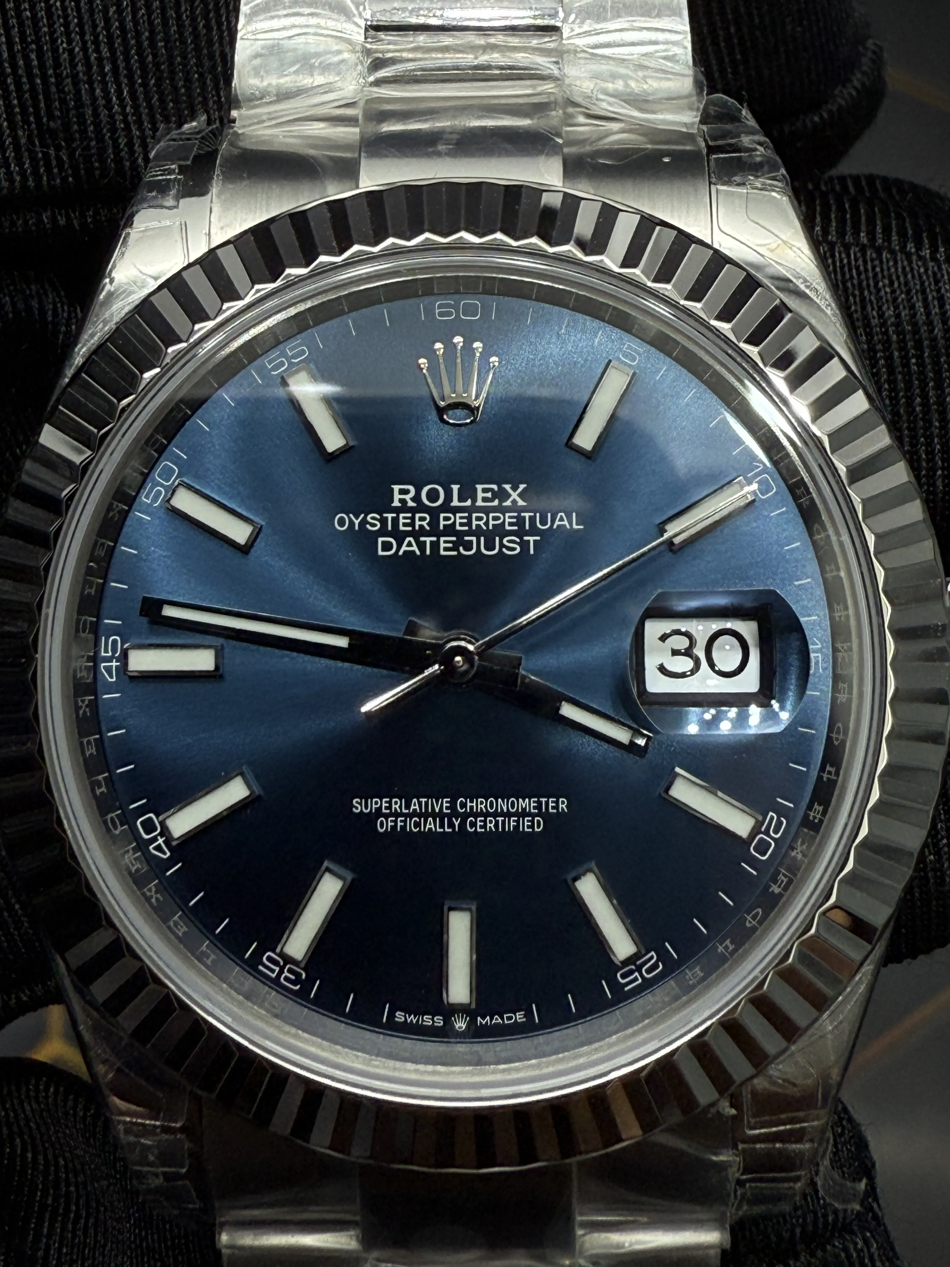 Rolex Datejust 41-Style Silver Blue Dial Oyster Watch D391519451 — view 14