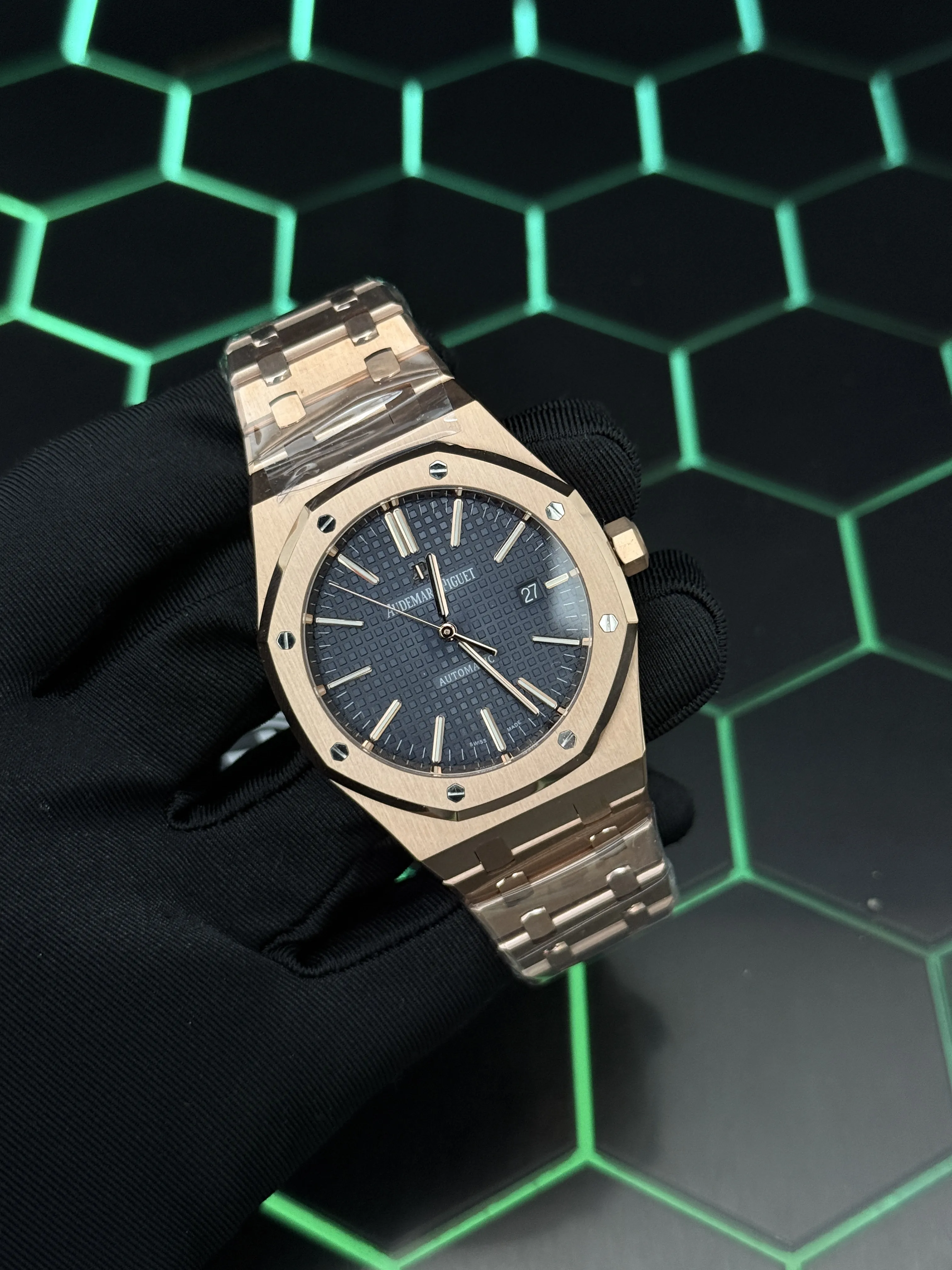 Audemars Piguet Royal Oak-Style Rose-Gold-Tone Blue Dial Watch D459019453 — view 2