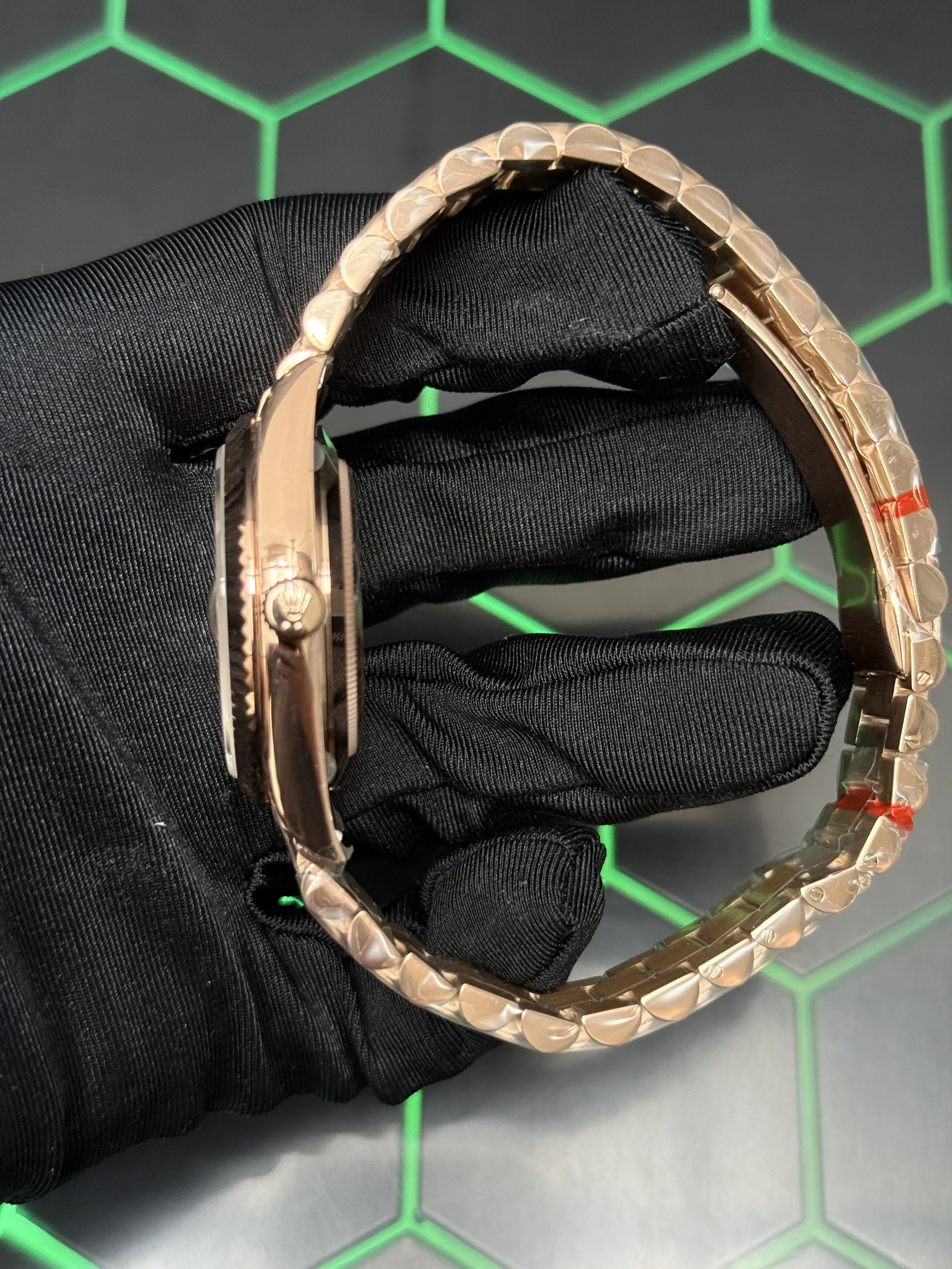Rolex Day-Date 40-Style Rose-Gold-Tone Copper Baguette Dial Watch D391519454 — view 5