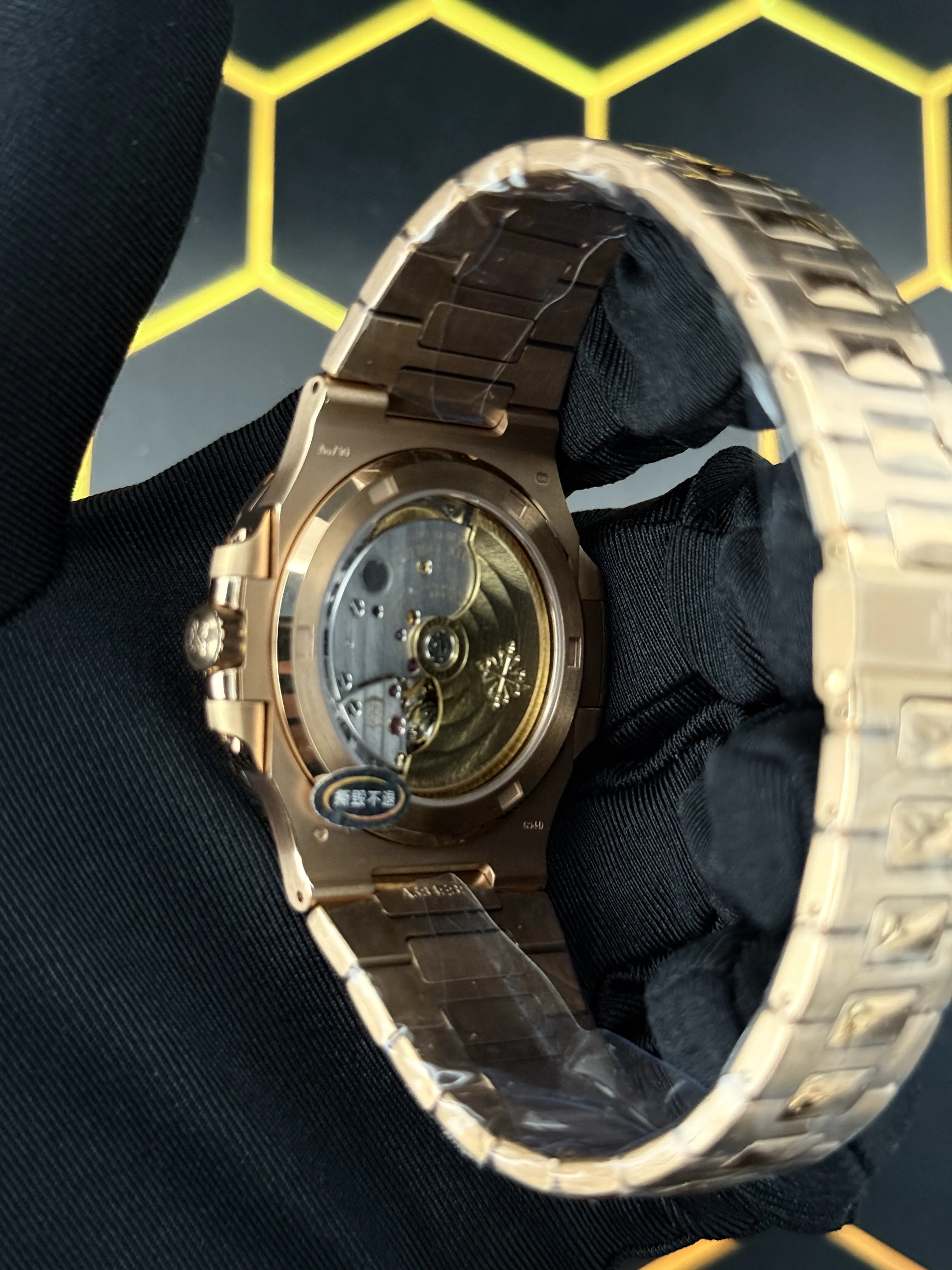 Patek Philippe Nautilus-Style Rose-Gold-Tone Brown Dial Watch D459019457 — view 6