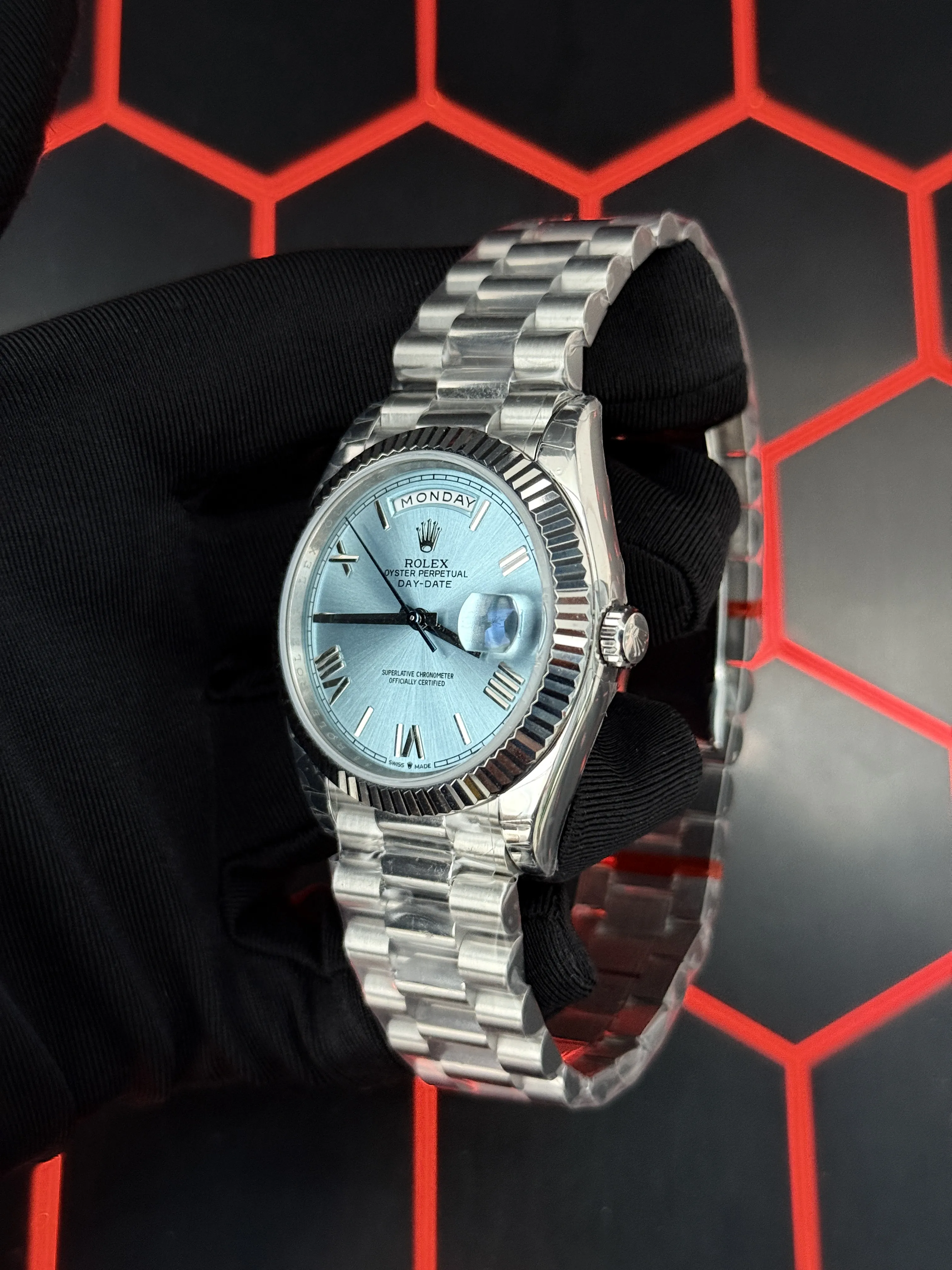 Rolex Day-Date 40-Style Ice-Blue Roman Dial Watch D391519458 — view 5