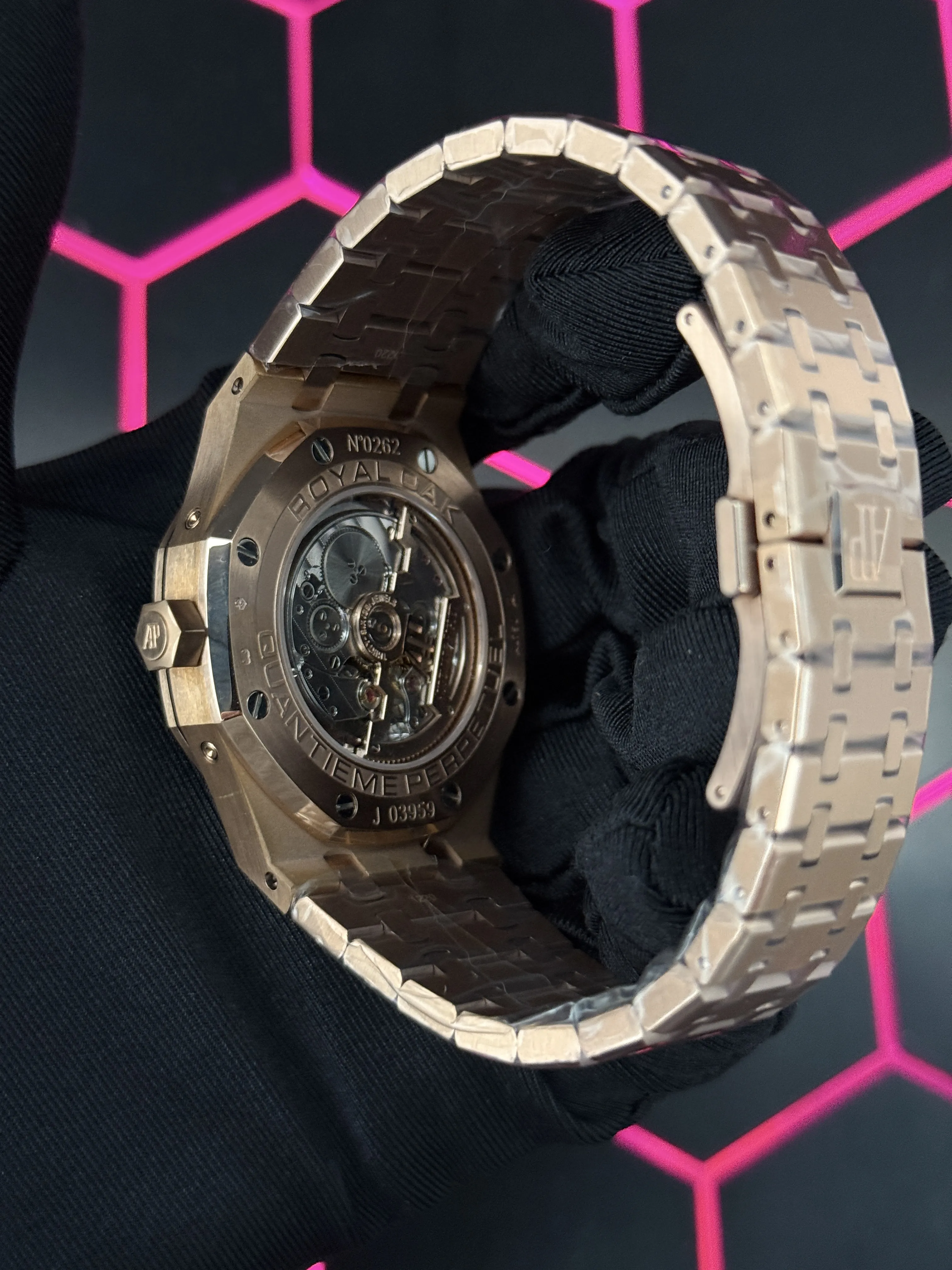 AP Royal Oak Perpetual Calendar-Style Rose-Gold-Tone Blue Dial Watch D472519464 — view 5