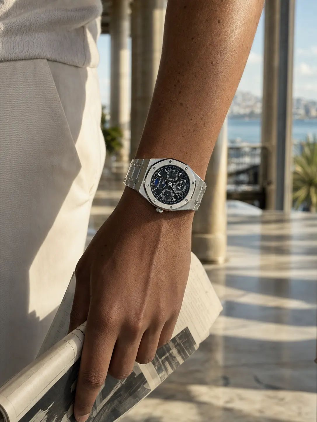AP Royal Oak Perpetual Calendar-Style Silver-Tone Black Dial Watch D472519466