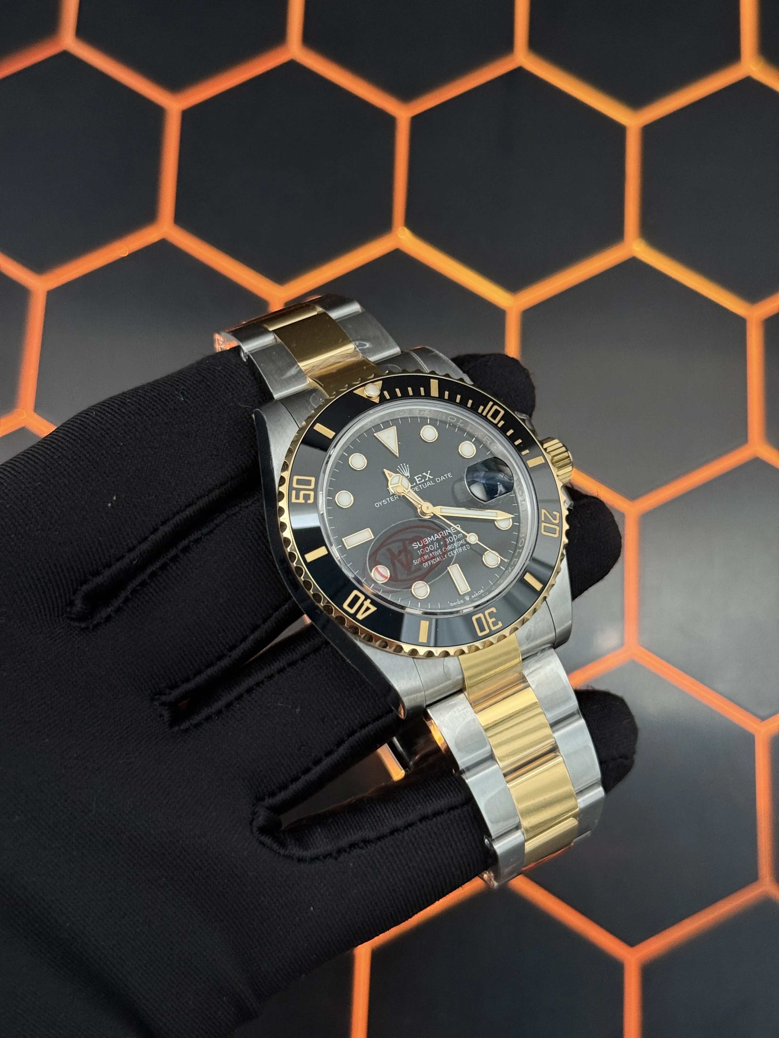 Rolex Submariner-Style Two-Tone Black Dial Dive Watch D438819467 — view 3