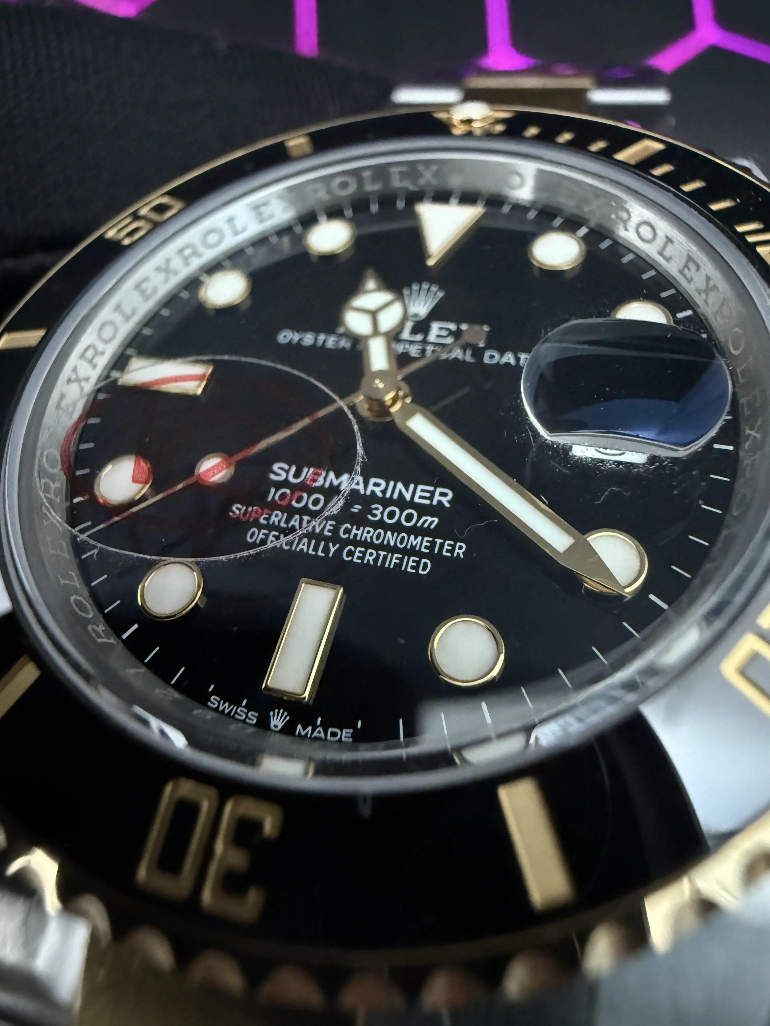 Rolex Submariner-Style Two-Tone Black Dial Dive Watch D438819467 — view 10