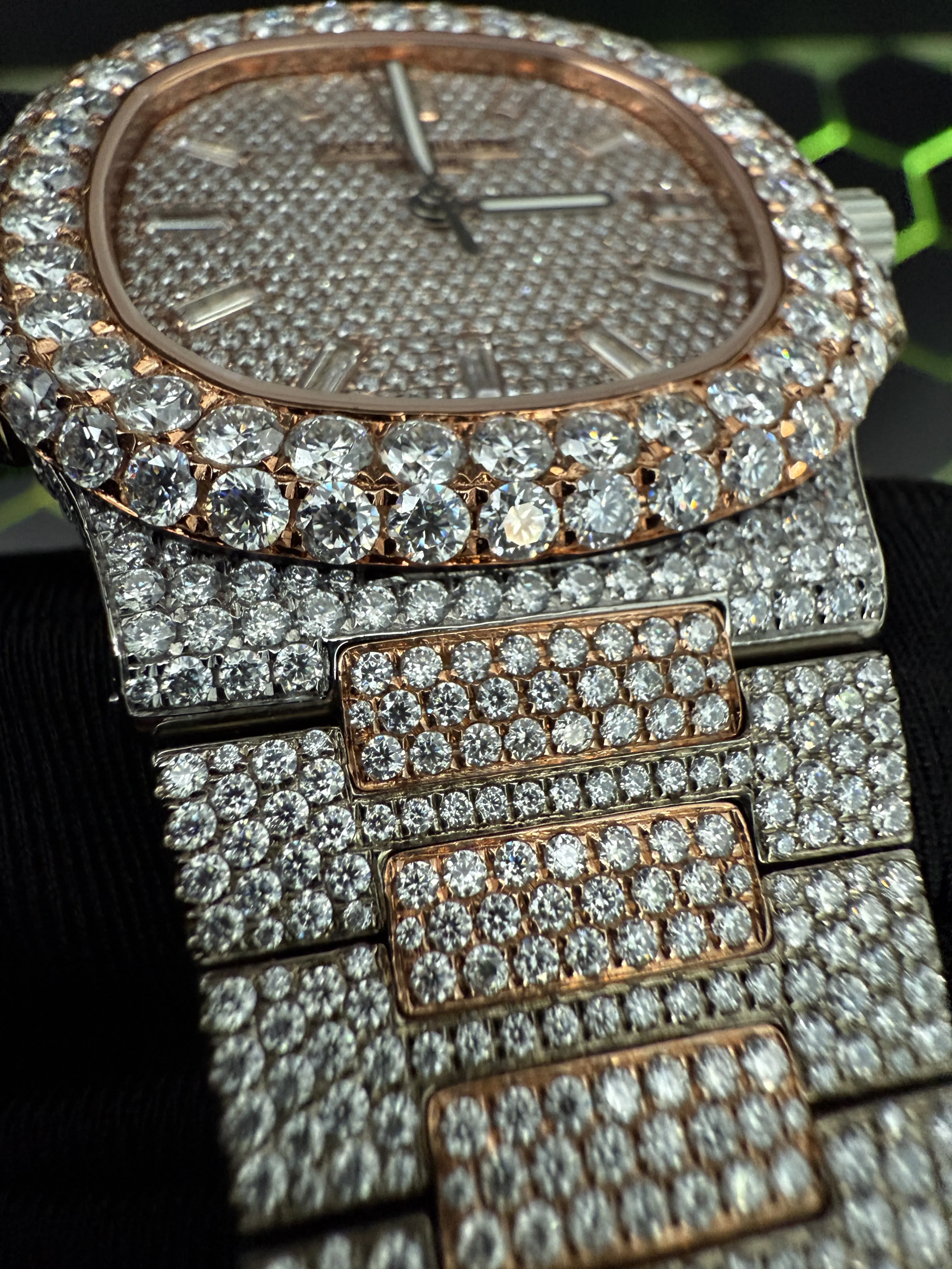Patek Philippe Nautilus-Style Two-Tone Iced-Out Baguette Dial Watch D1215019469 — view 11