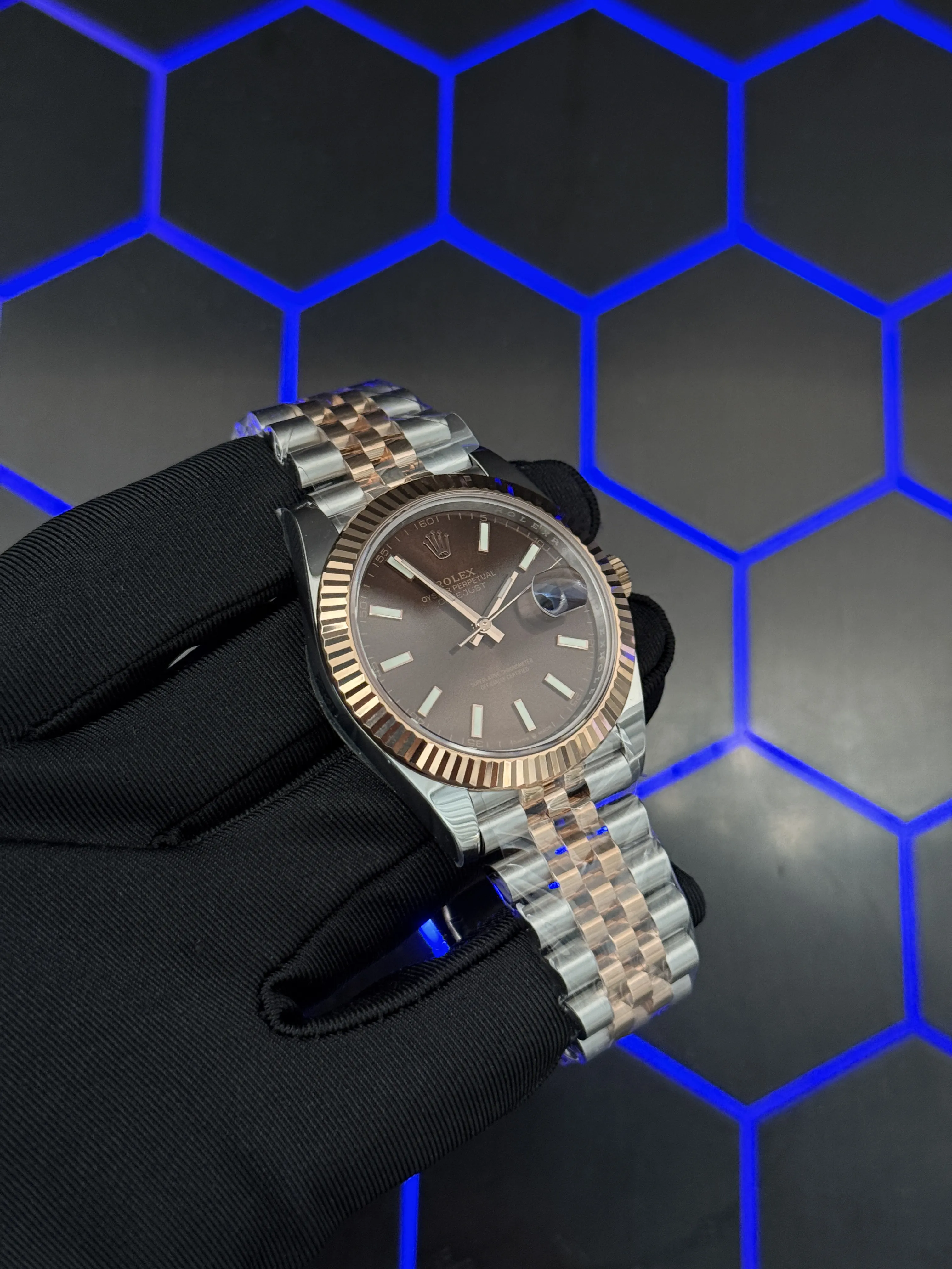 Rolex Datejust 41-Style Two-Tone Chocolate Dial Jubilee Watch D391519470 — view 3