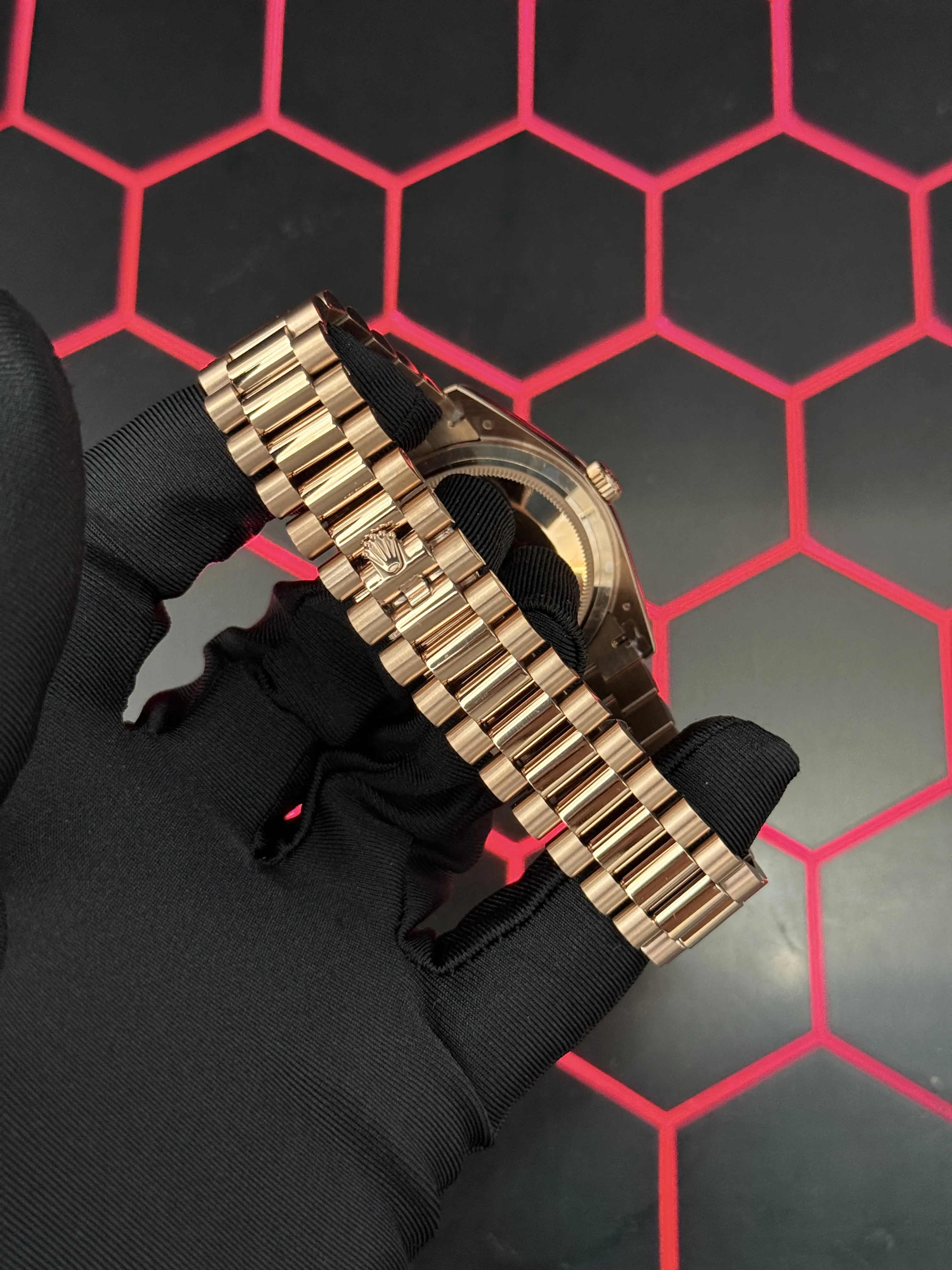 Rolex Day-Date 40-Style Rose-Gold-Tone Slate Roman Dial Watch D438819471 — view 7