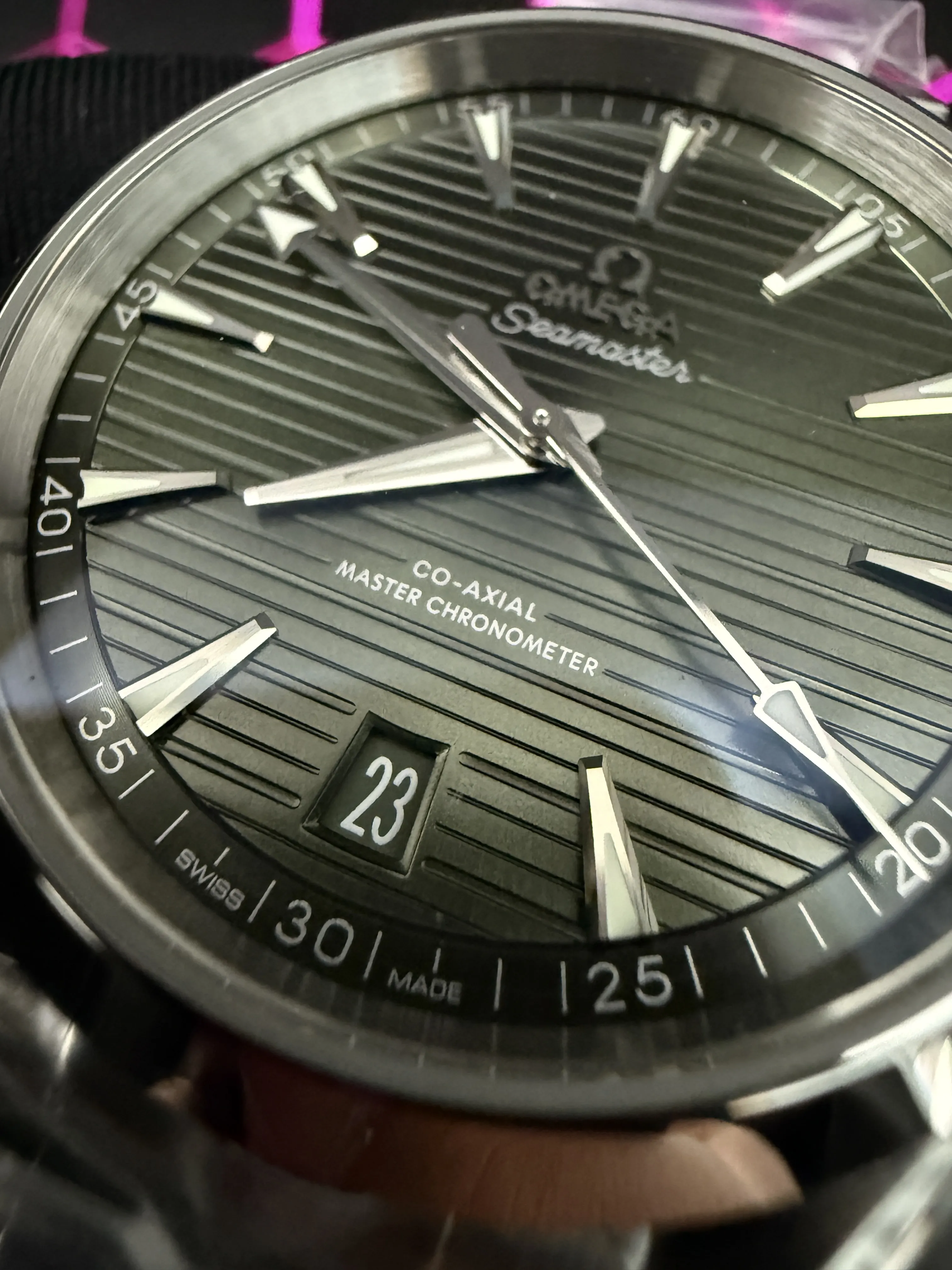 Omega Seamaster Aqua Terra-Style Green Teak Dial Watch D357819476 — view 13