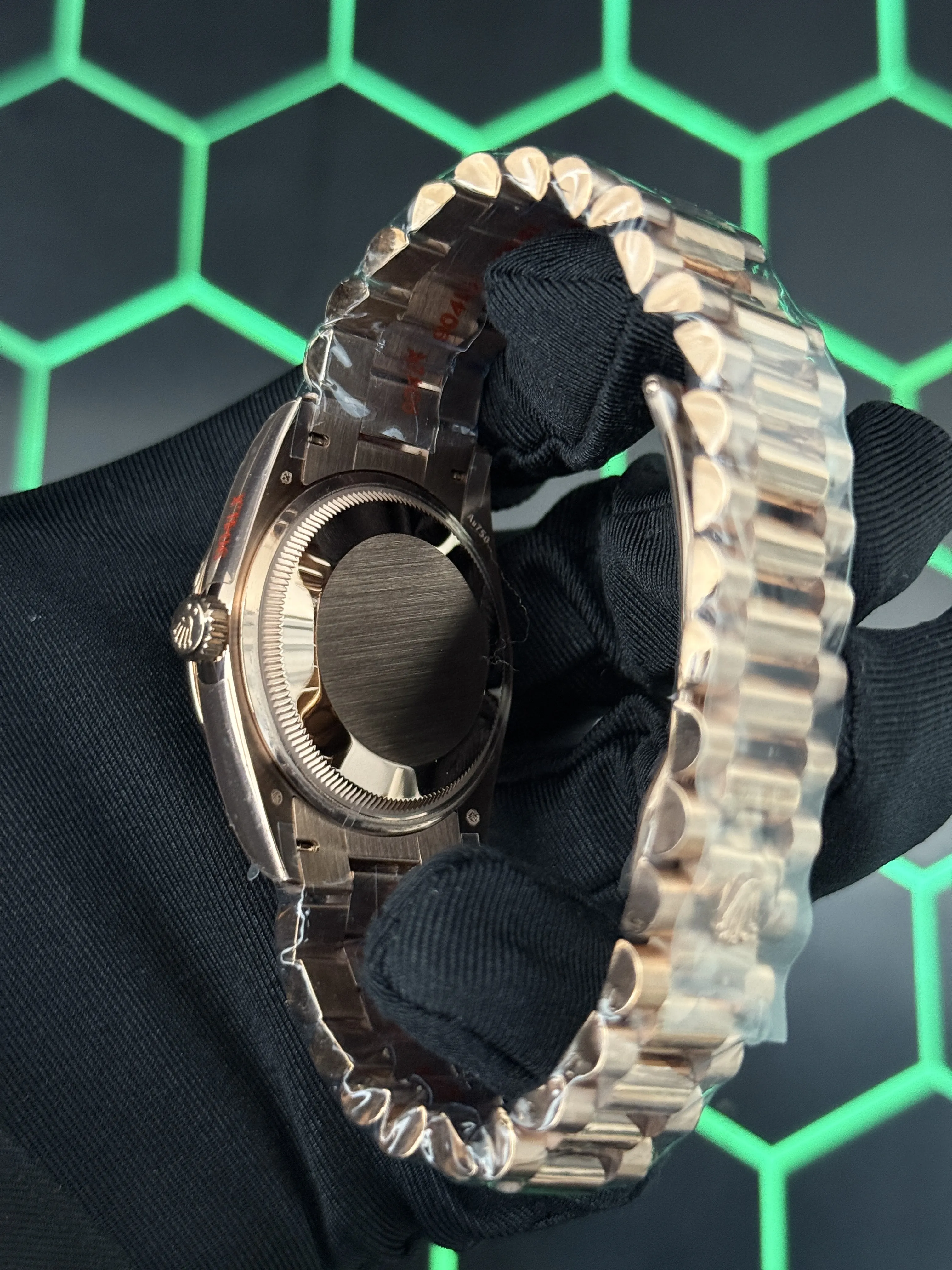 Rolex Day-Date 40-Style Rose-Gold-Tone Chocolate Roman Dial Watch D357819488 — view 6