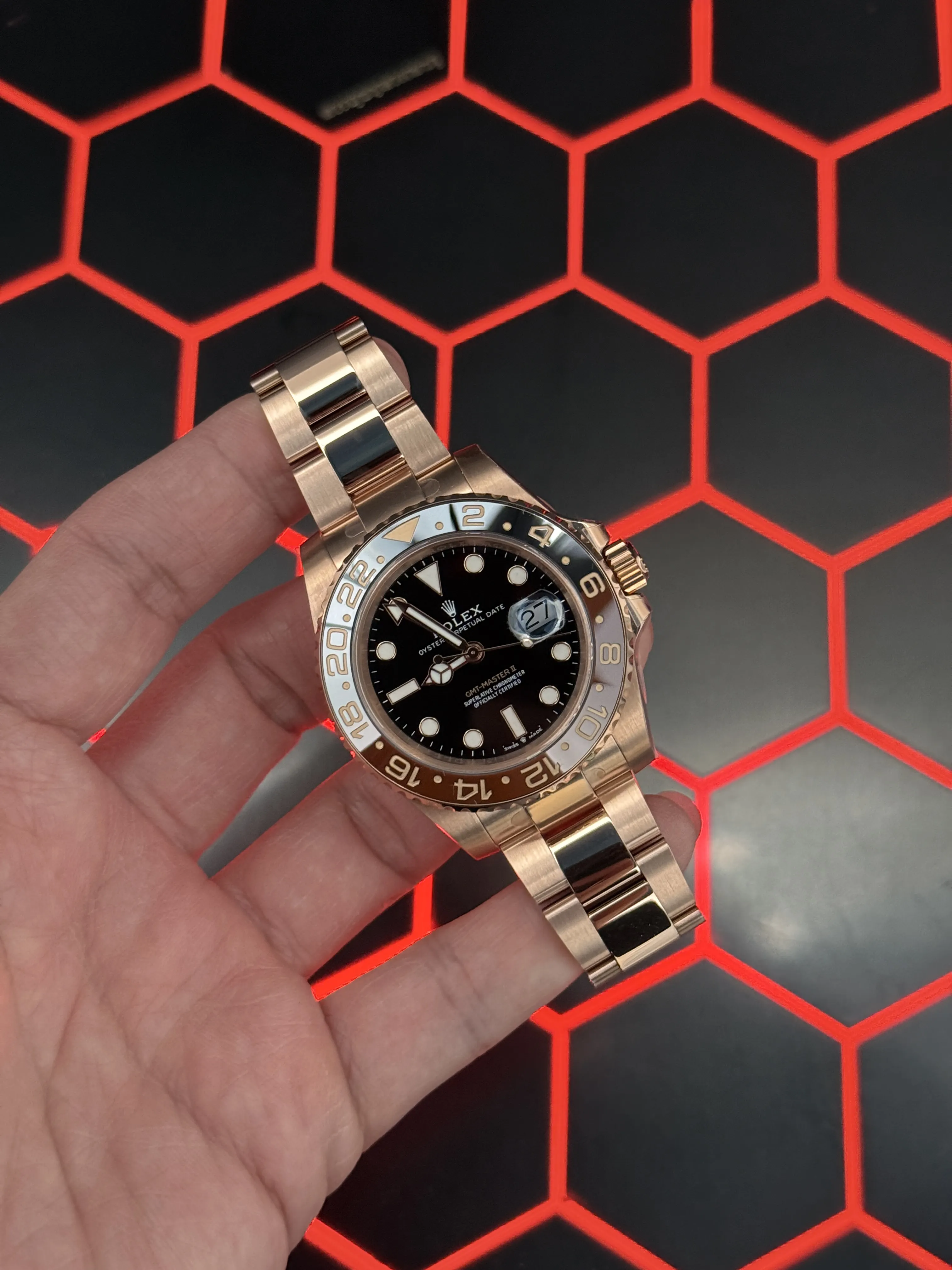 Rolex GMT-Master II-Style Rose-Gold-Tone Black Dial Watch D438819490 — view 2