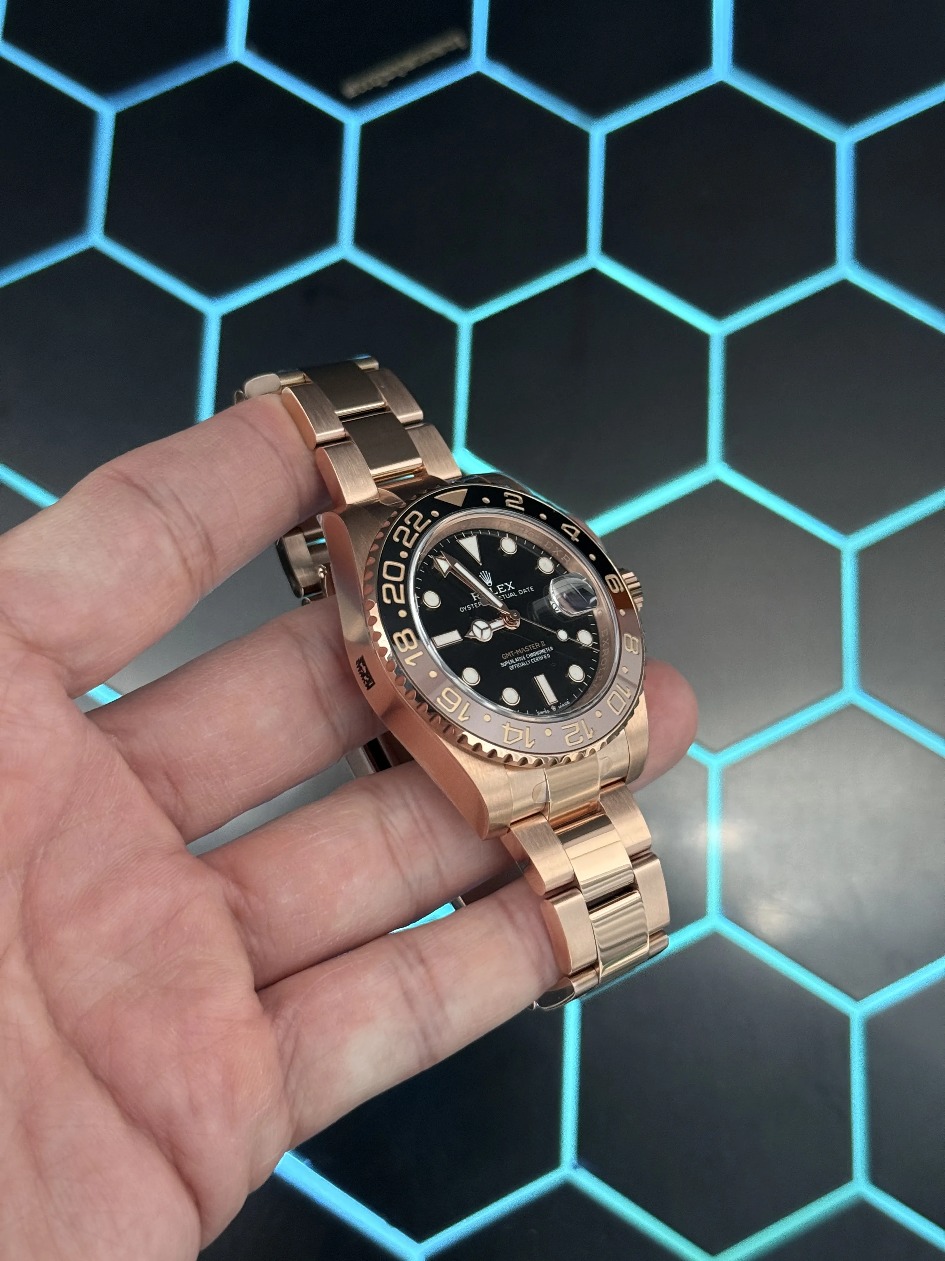 Rolex GMT-Master II-Style Rose-Gold-Tone Black Dial Watch D438819490 — view 3