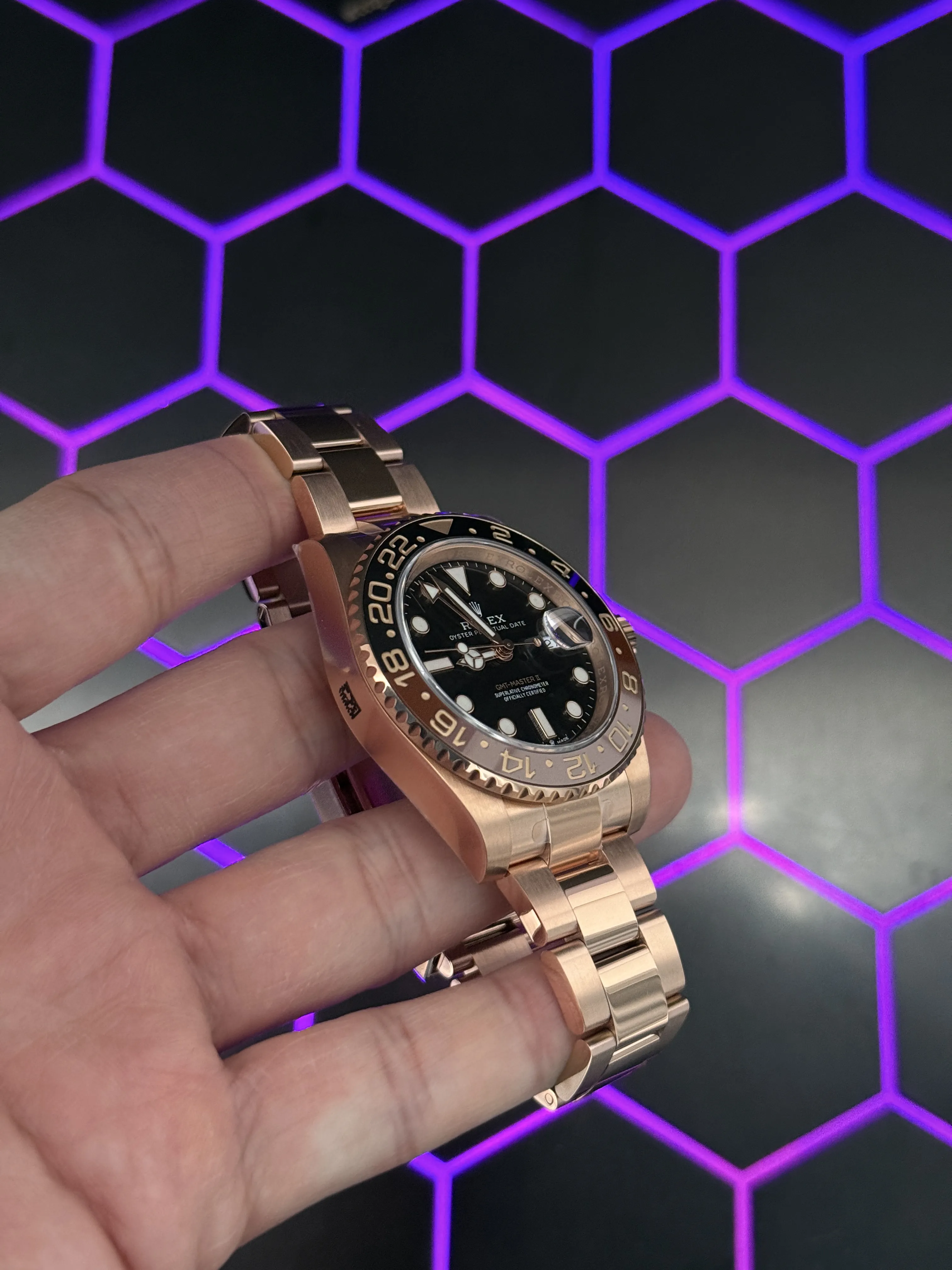 Rolex GMT-Master II-Style Rose-Gold-Tone Black Dial Watch D438819490 — view 5