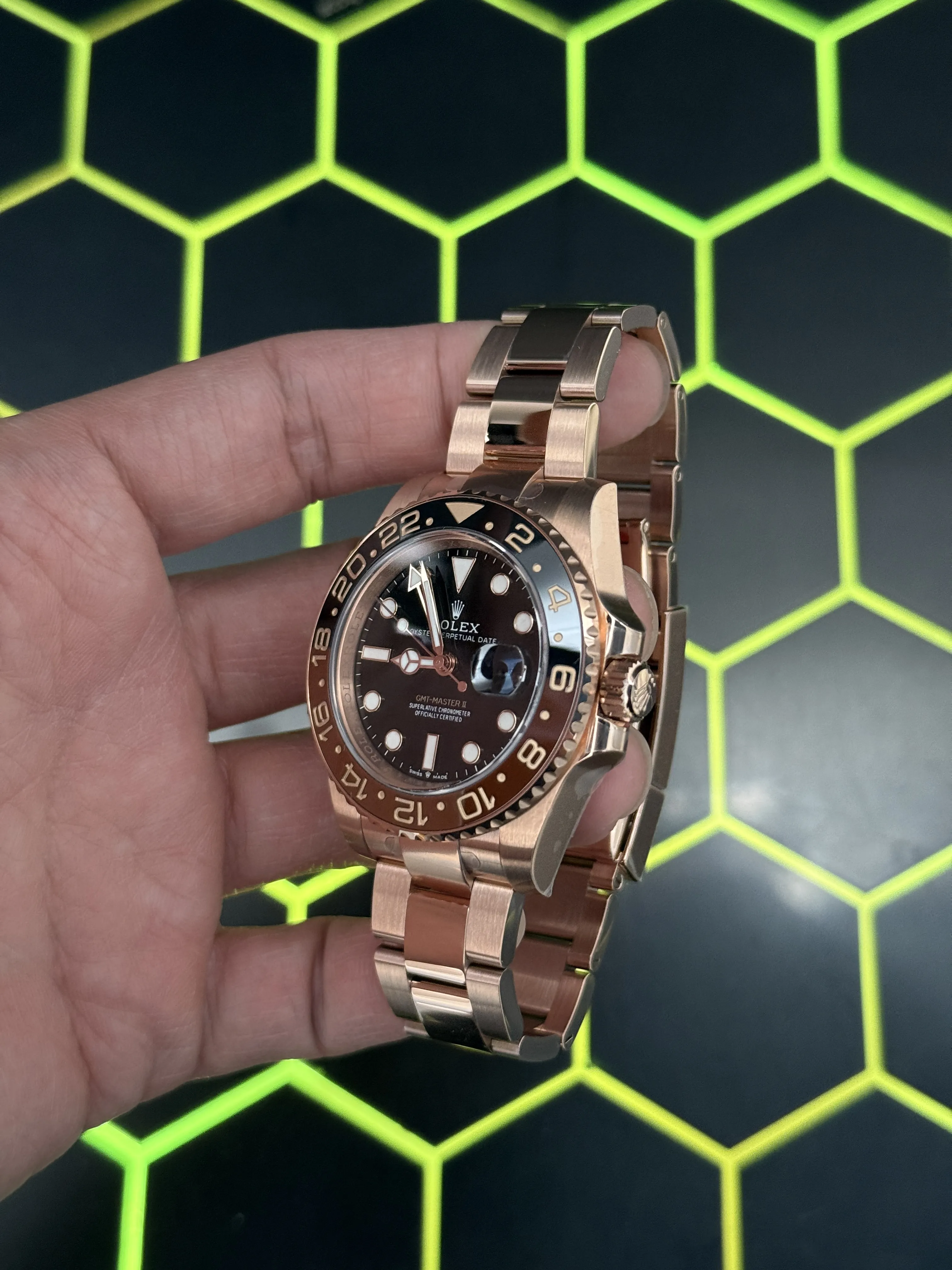 Rolex GMT-Master II-Style Rose-Gold-Tone Black Dial Watch D438819490 — view 6