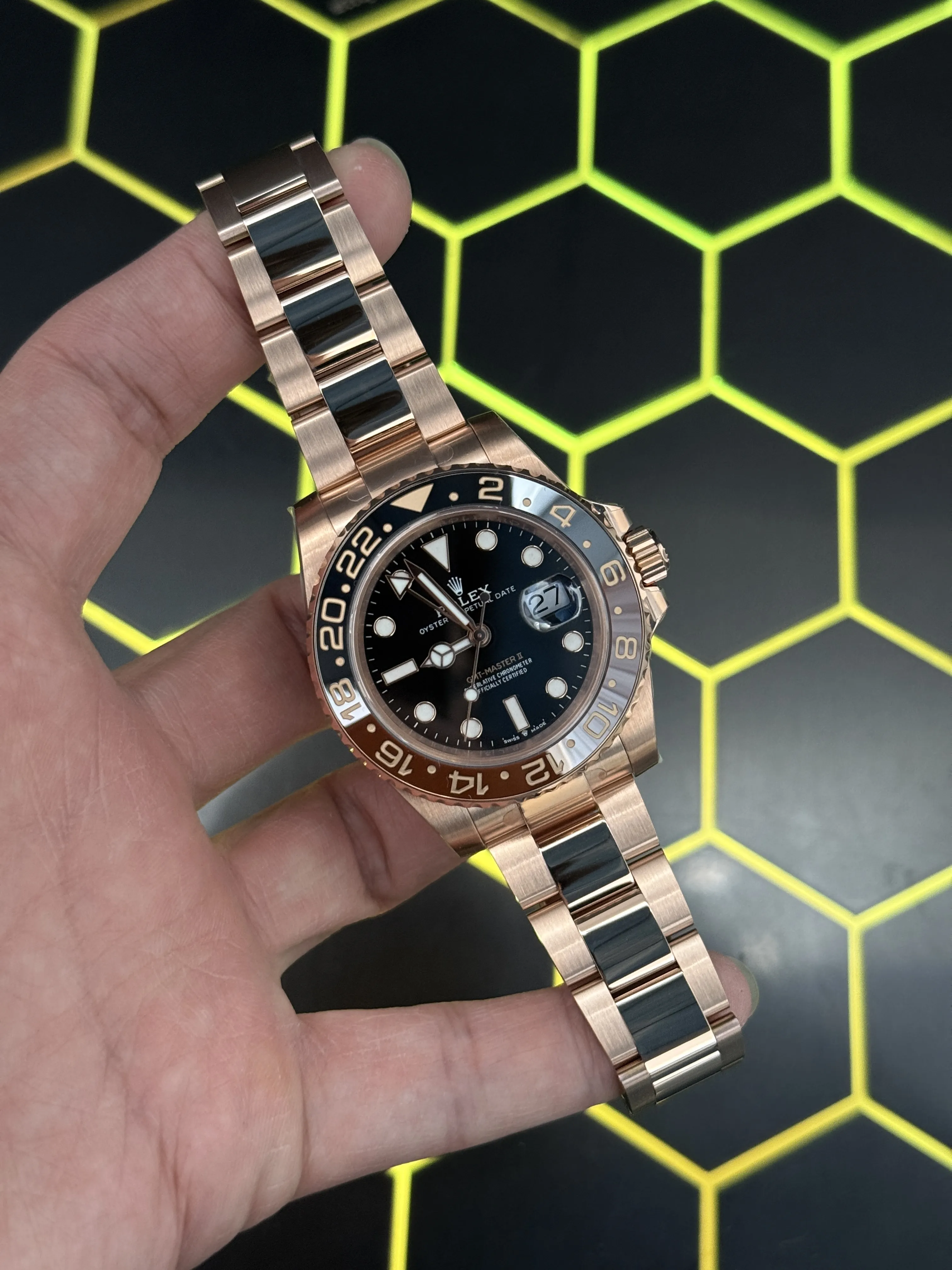 Rolex GMT-Master II-Style Rose-Gold-Tone Black Dial Watch D438819490 — view 11