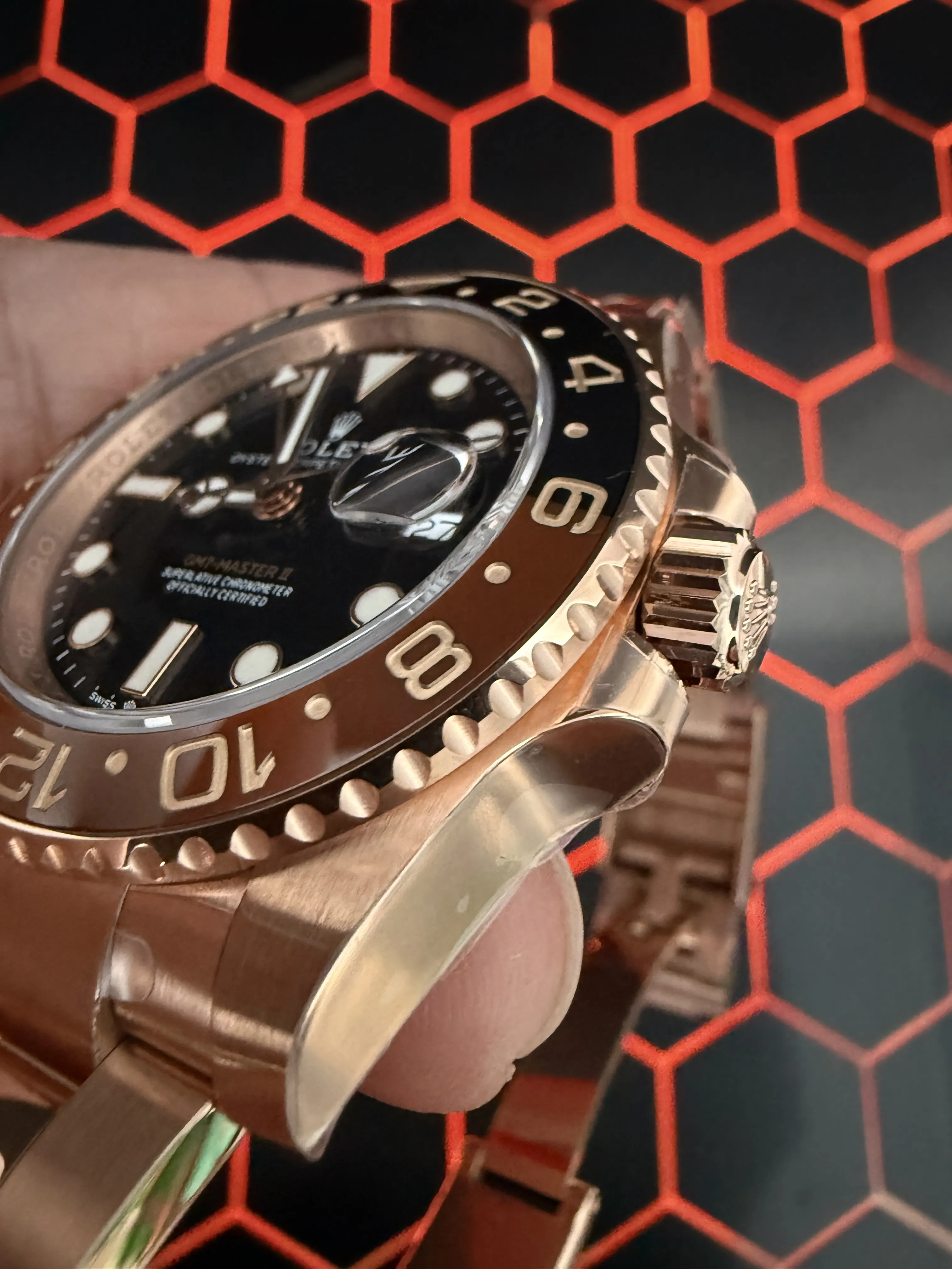 Rolex GMT-Master II-Style Rose-Gold-Tone Black Dial Watch D438819490 — view 15