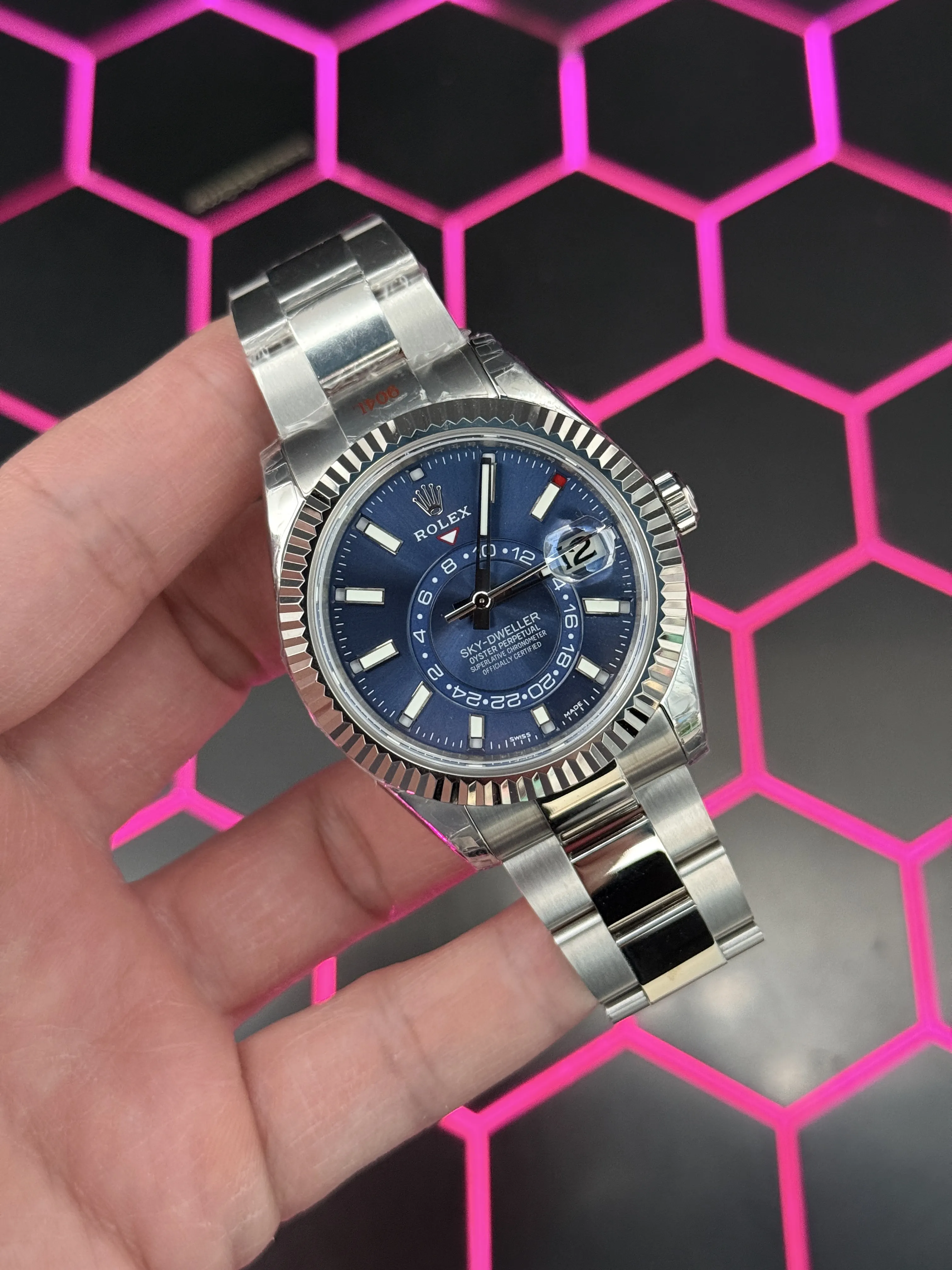 Rolex Sky-Dweller 42-Style Silver Blue Dial Oyster Watch D371319497 — view 2