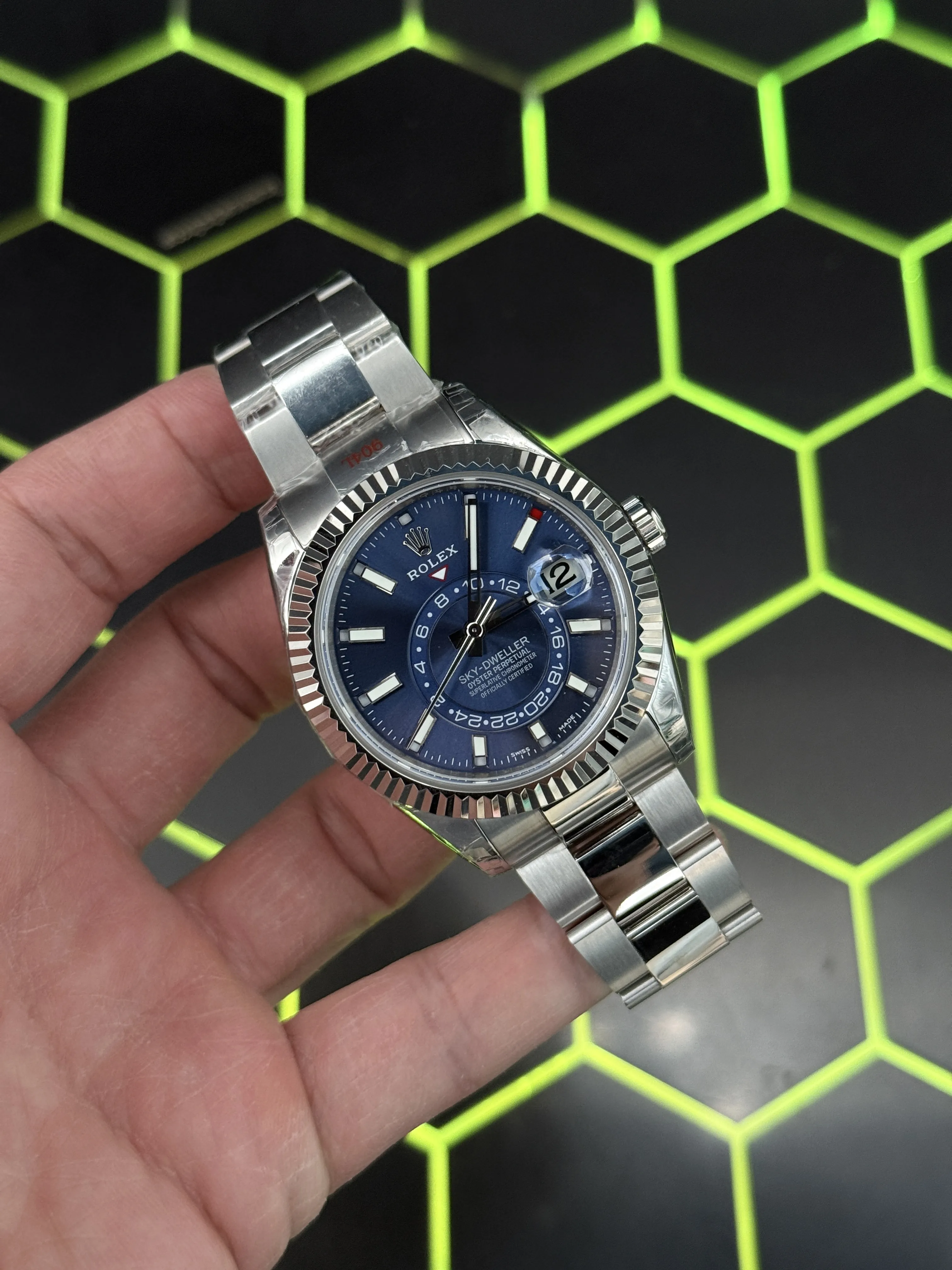 Rolex Sky-Dweller 42-Style Silver Blue Dial Oyster Watch D371319497 — view 4