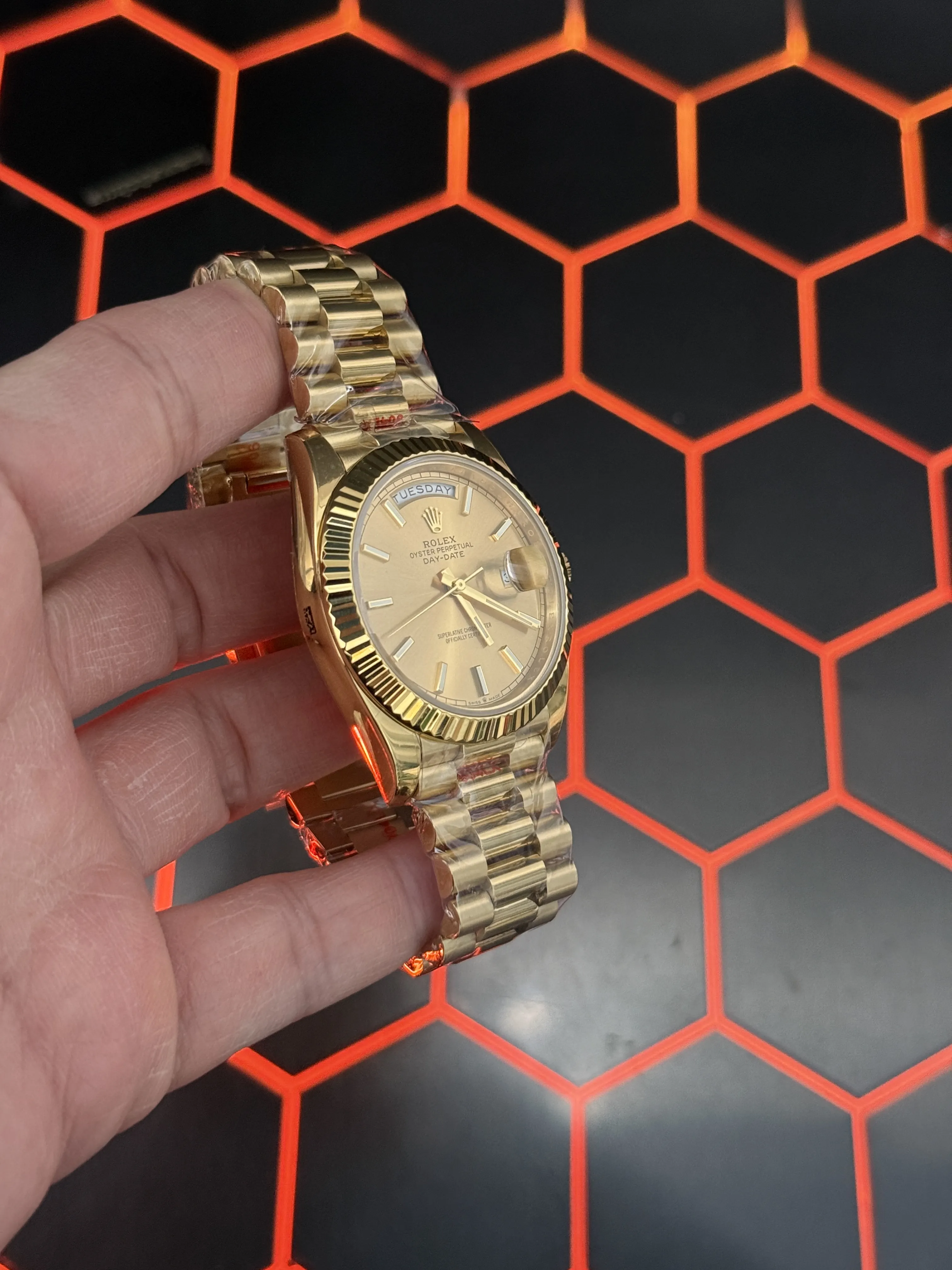 Rolex Day-Date-Style Gold Champagne Dial Watch D391519500 — view 3