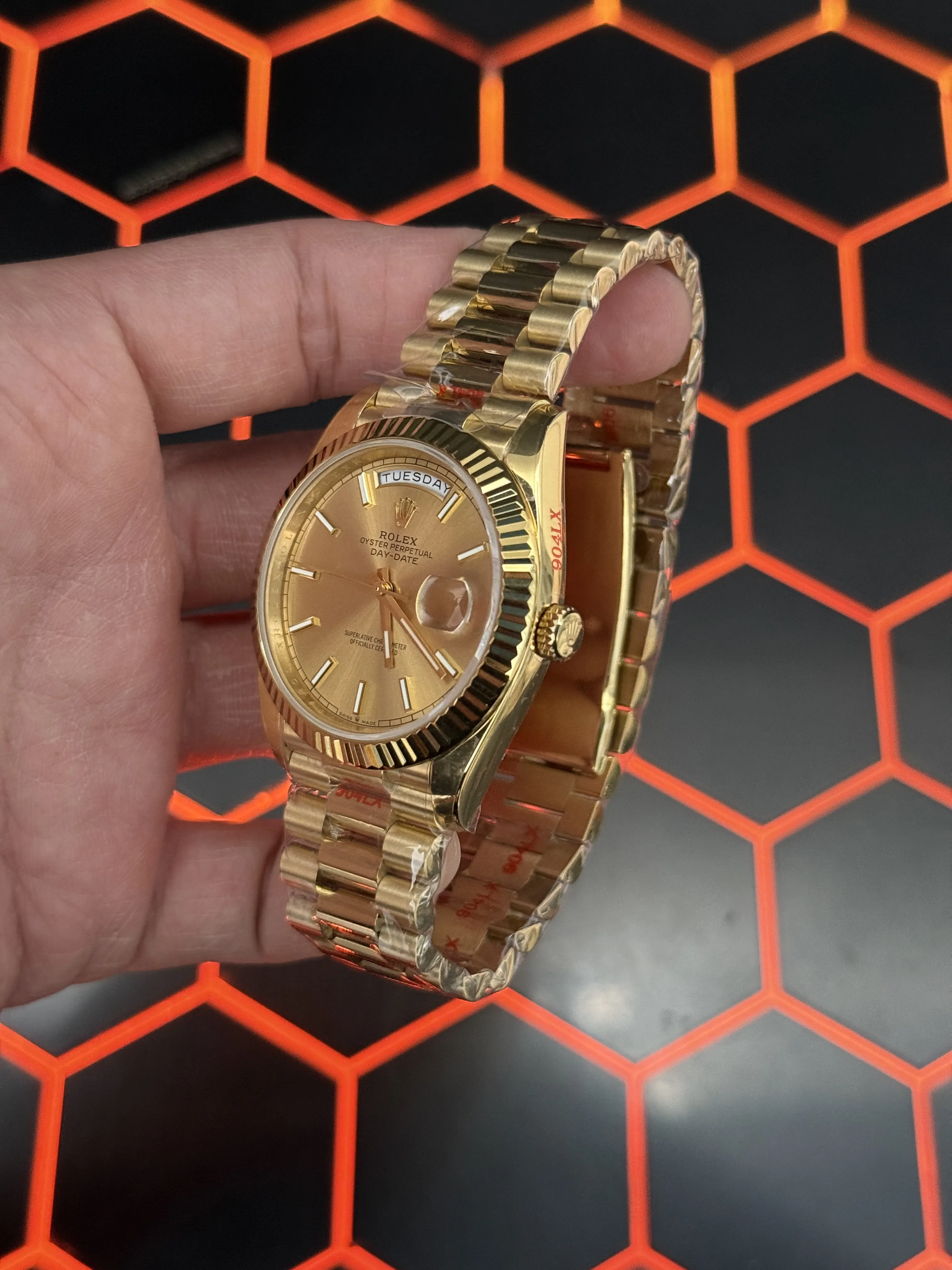 Rolex Day-Date-Style Gold Champagne Dial Watch D391519500 — view 4