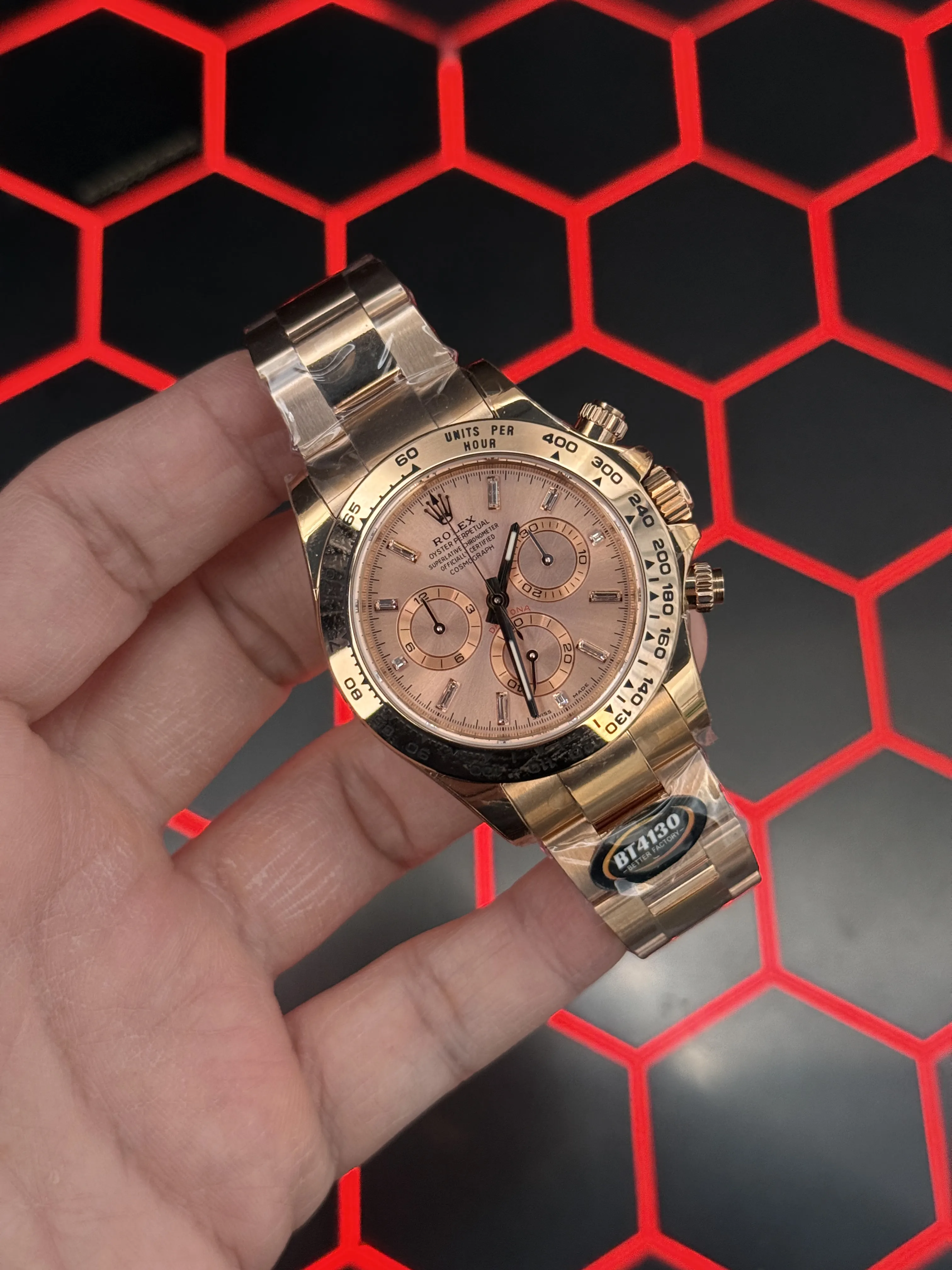 Rolex Daytona-Style Rose-Gold Salmon Dial Chronograph Watch D594019503 — view 2