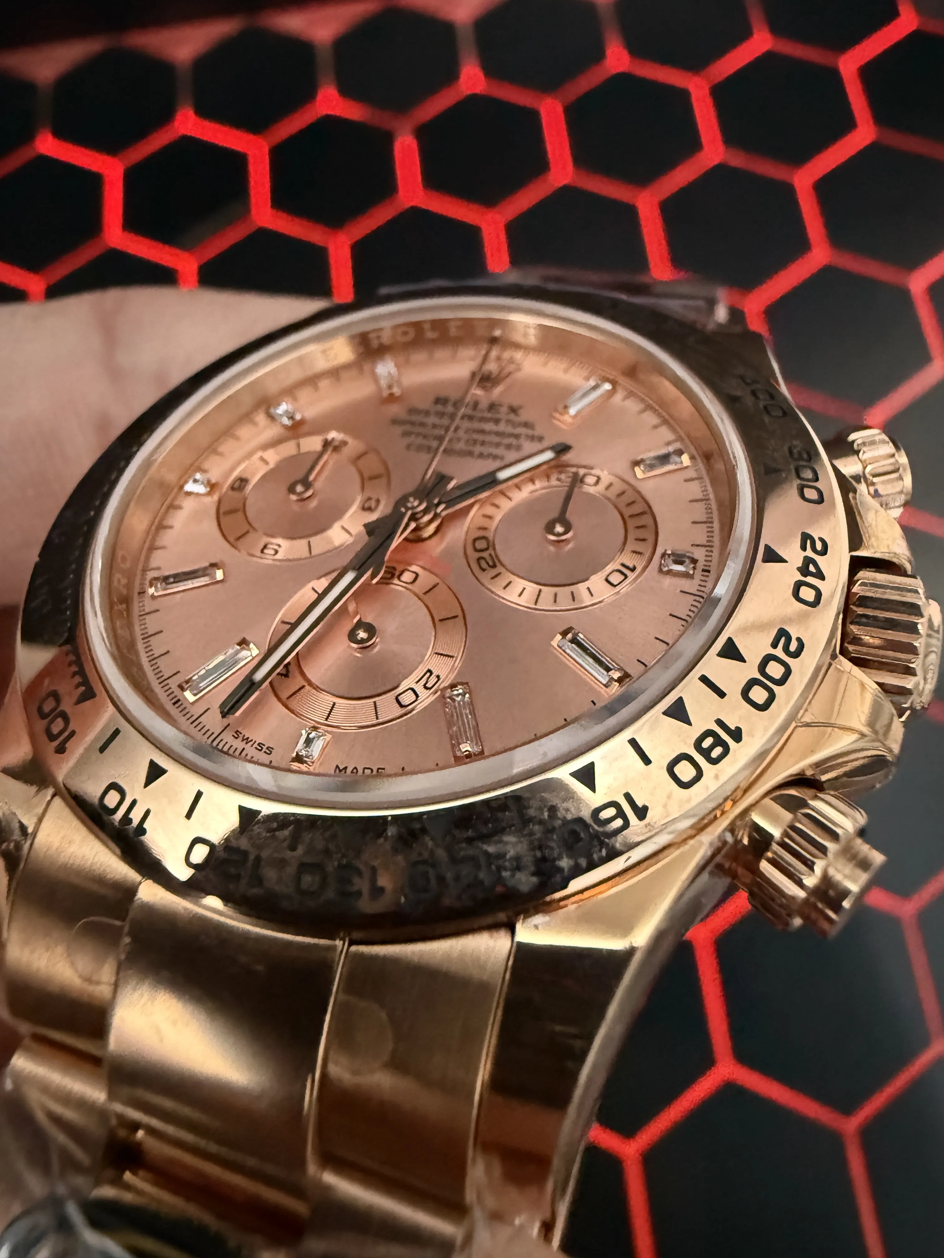 Rolex Daytona-Style Rose-Gold Salmon Dial Chronograph Watch D594019503 — view 9
