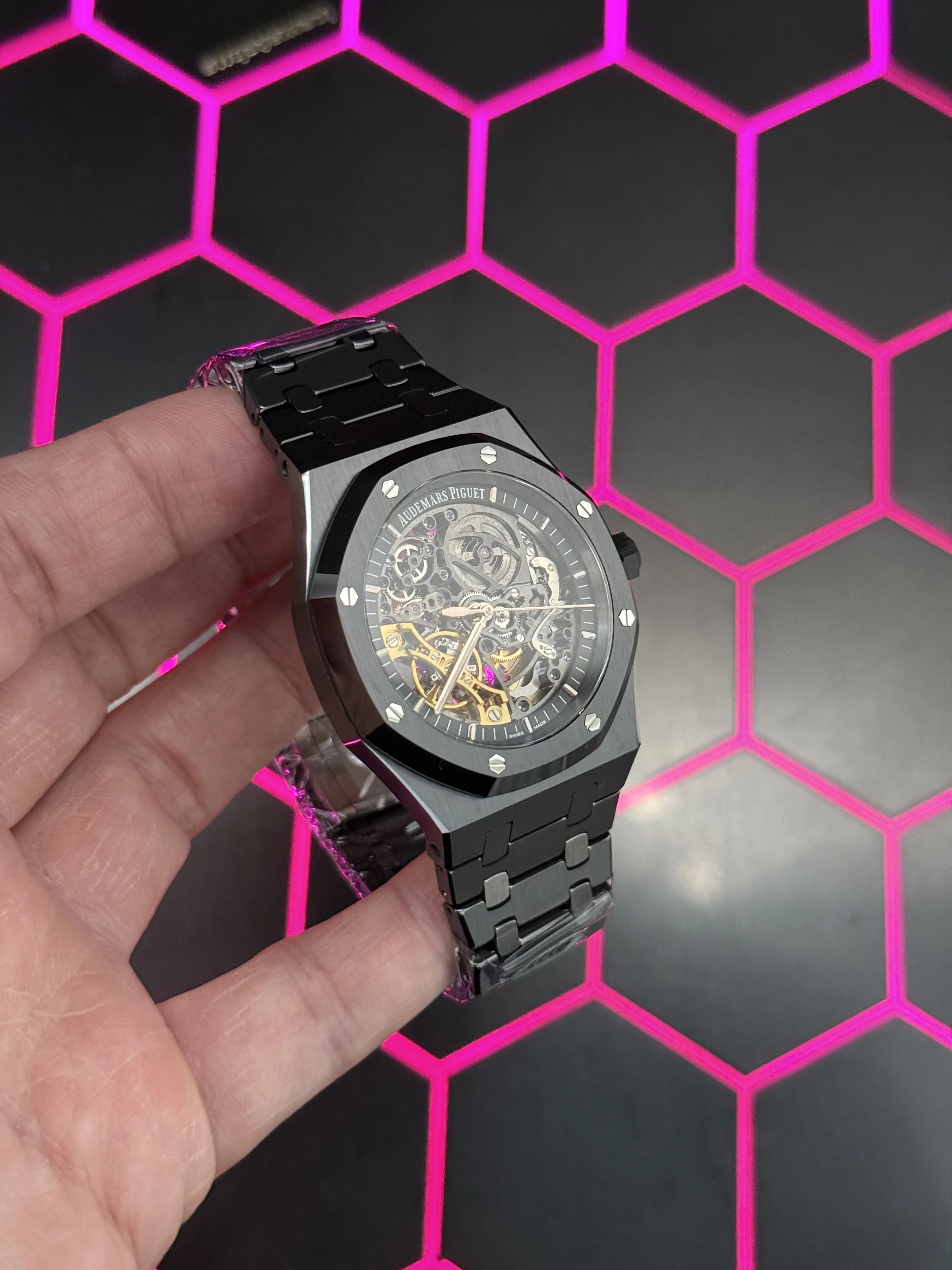 Audemars Piguet Royal Oak-Style Black Openworked Watch D499519505 — view 3