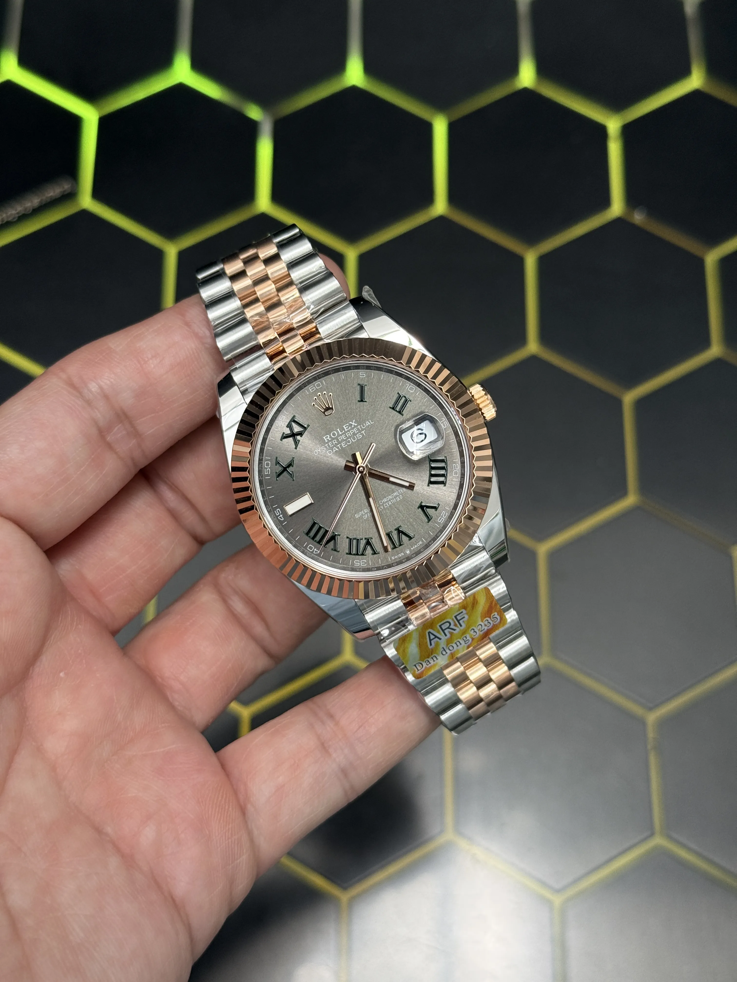 Rolex Datejust-Style Two-Tone Slate Roman Dial Watch D391519507 — view 2