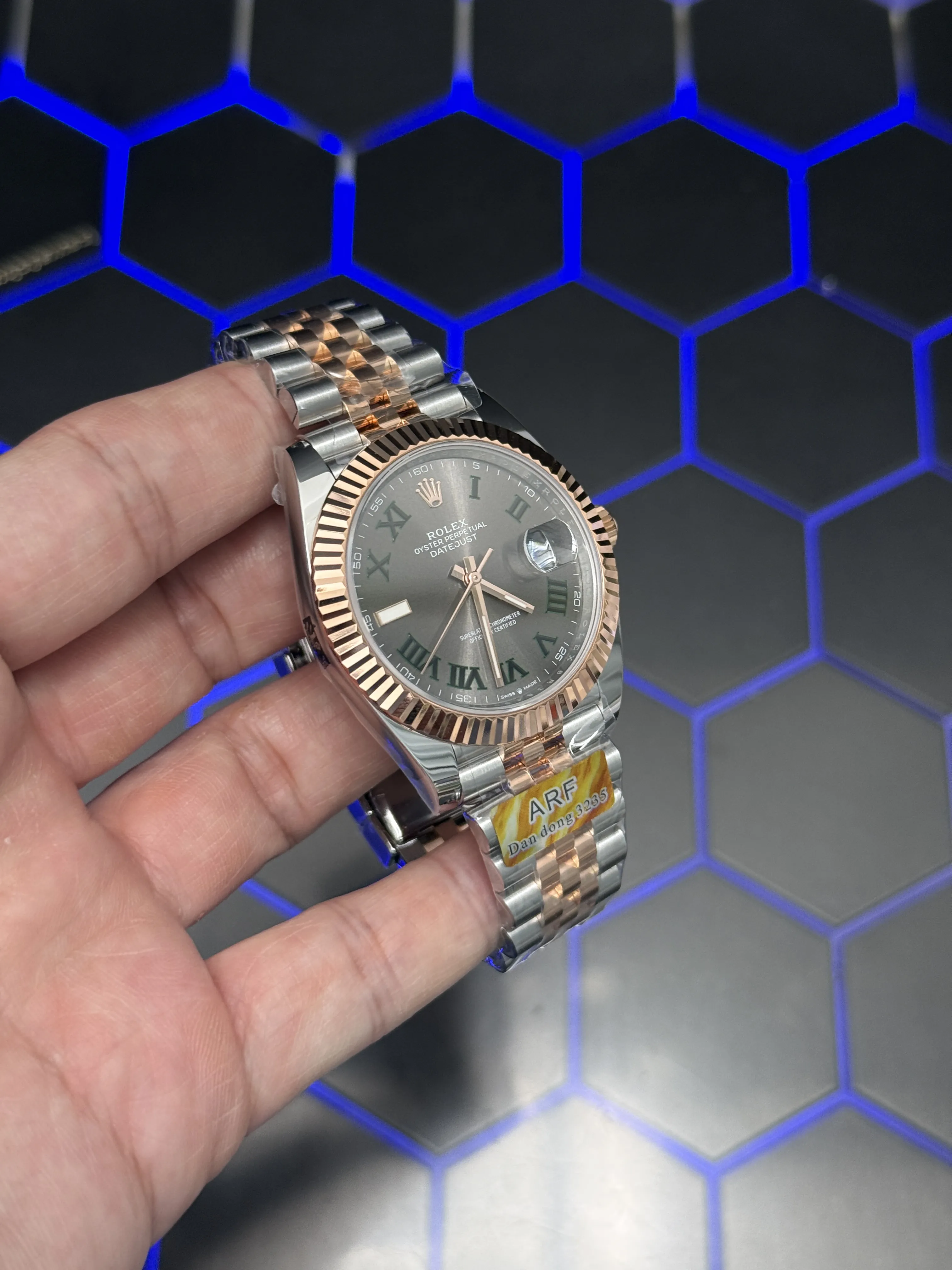 Rolex Datejust-Style Two-Tone Slate Roman Dial Watch D391519507 — view 3