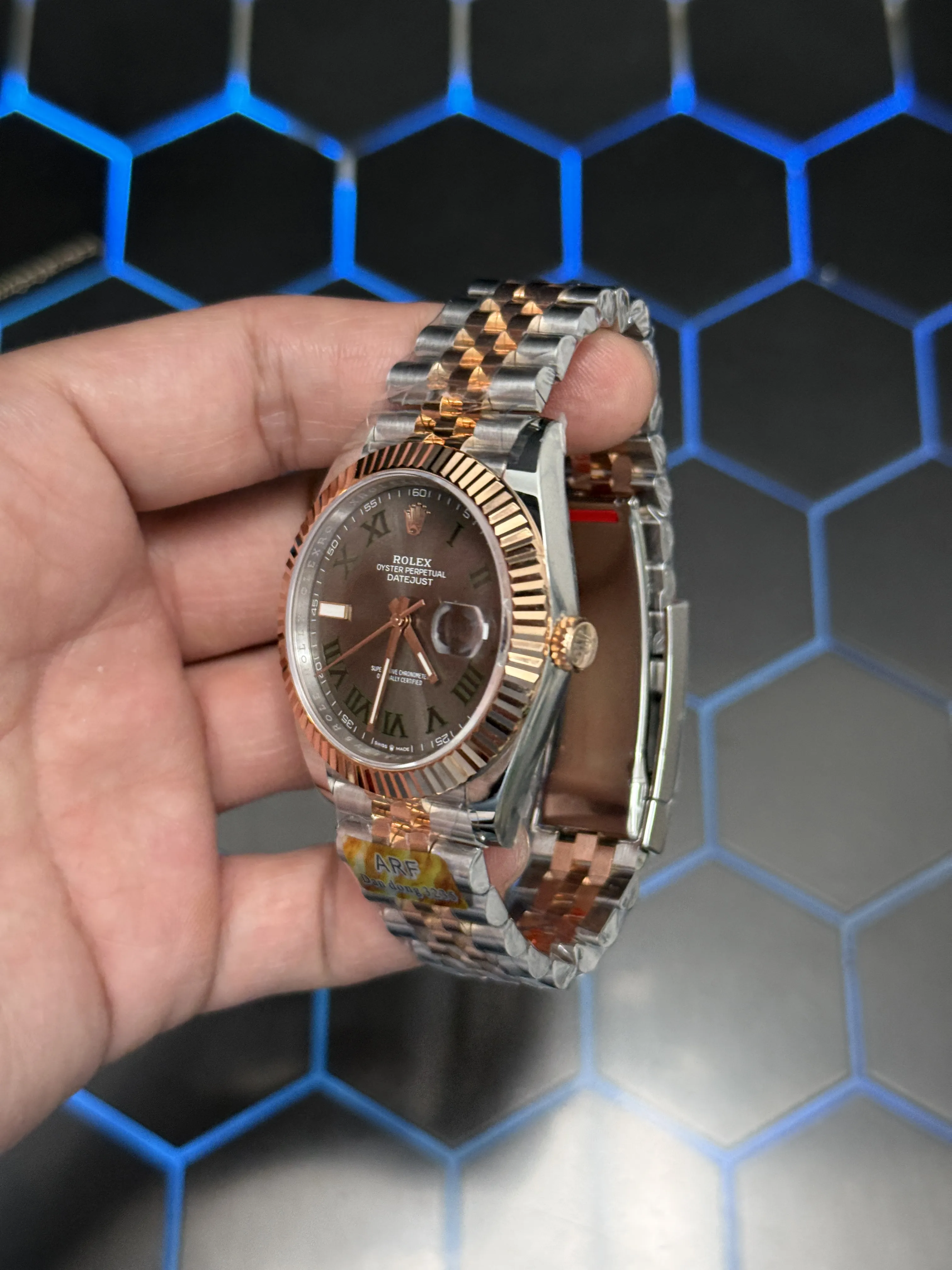 Rolex Datejust-Style Two-Tone Slate Roman Dial Watch D391519507 — view 5