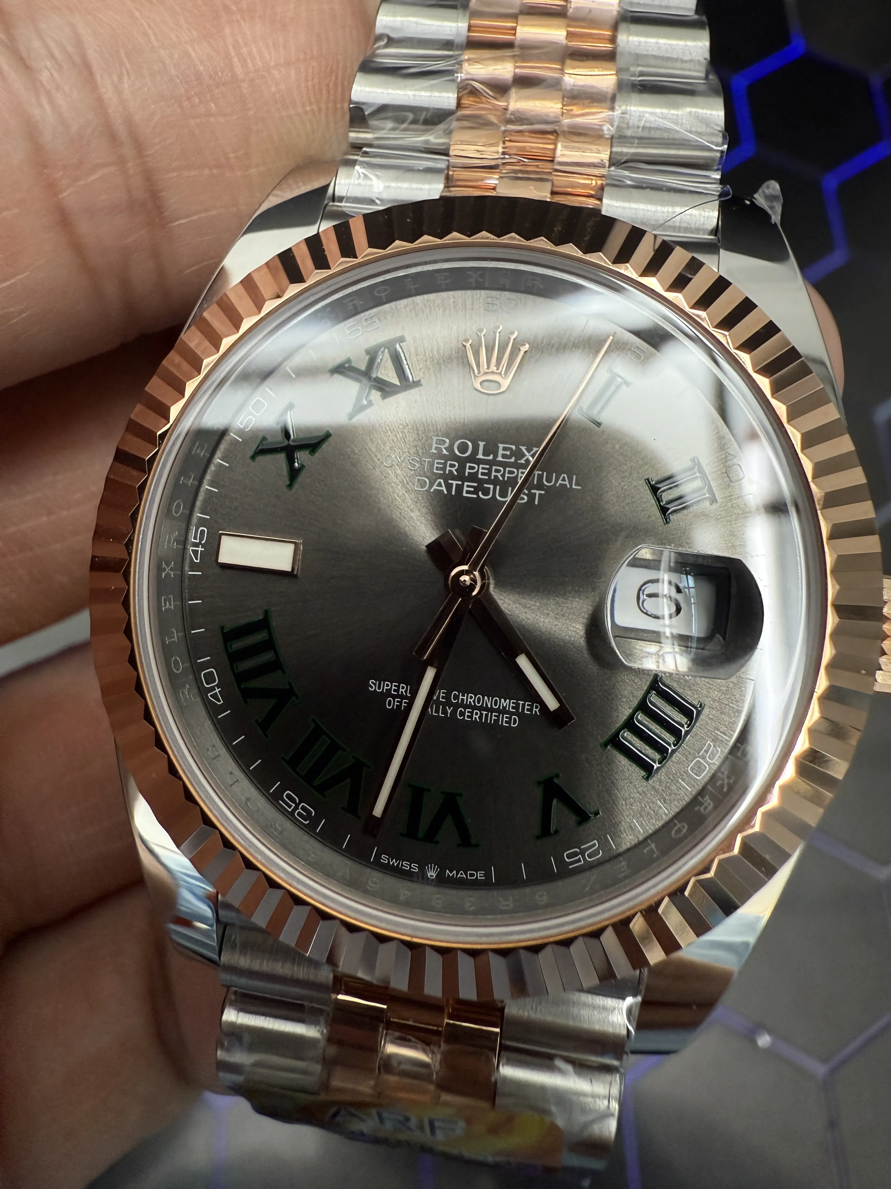 Rolex Datejust-Style Two-Tone Slate Roman Dial Watch D391519507 — view 10