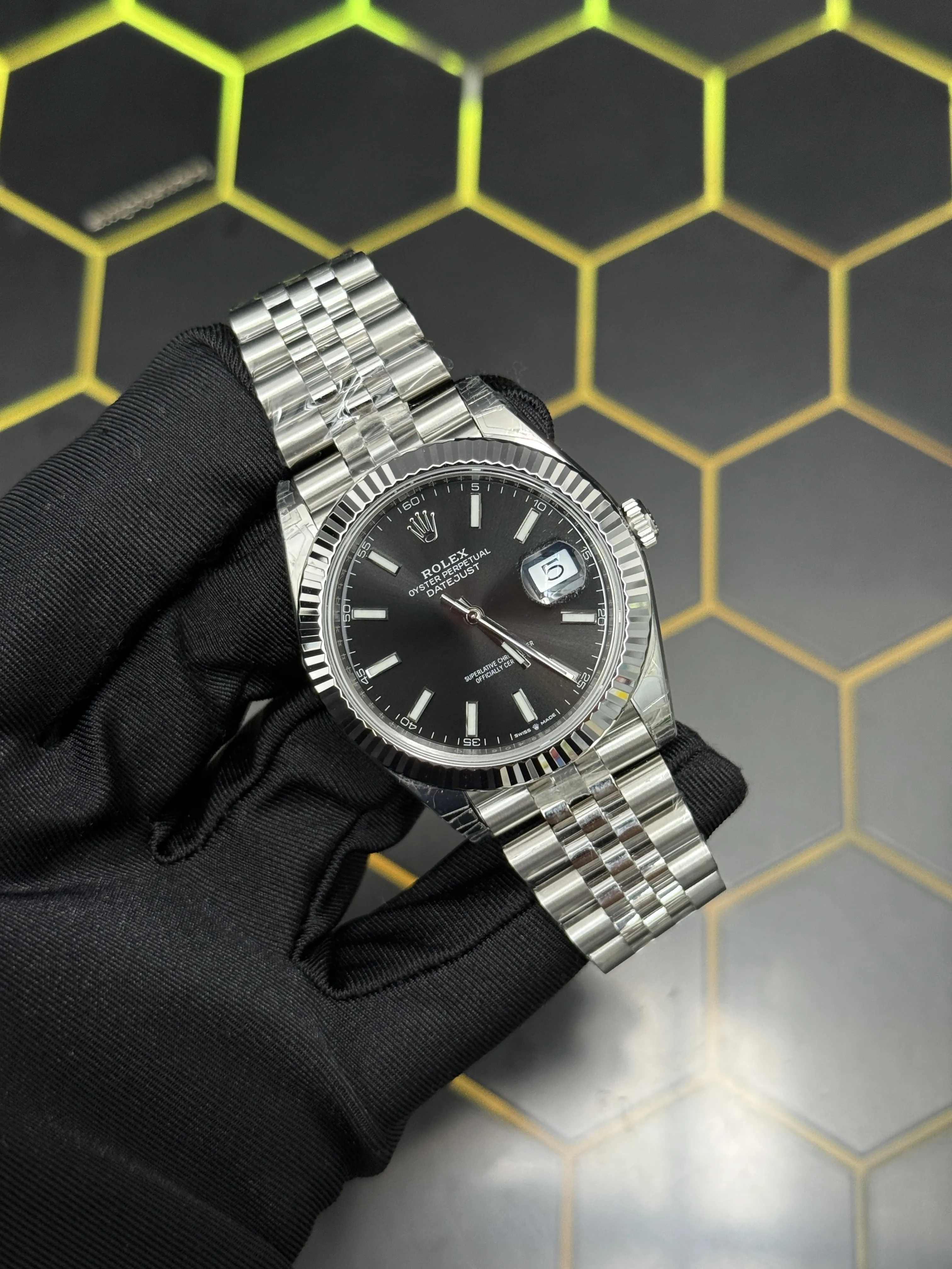 Rolex Datejust-Style Silver Black Dial Jubilee Watch D391519509 — view 2