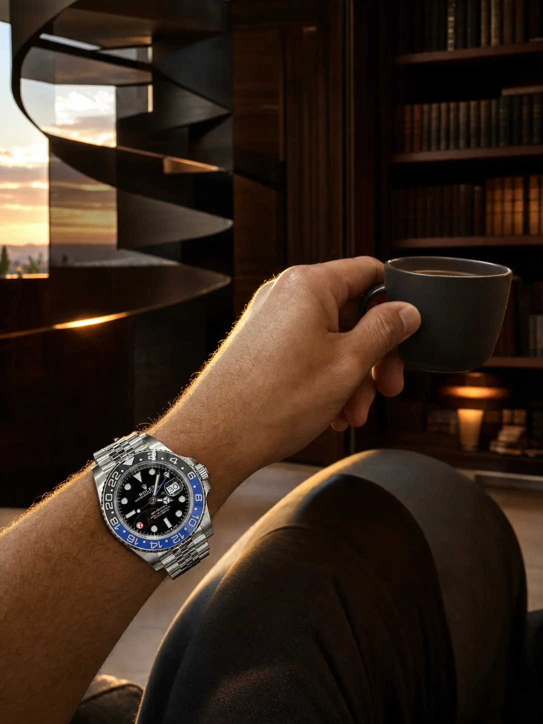 Rolex GMT-Master II-Style Black-and-Blue Bezel Watch D459019510