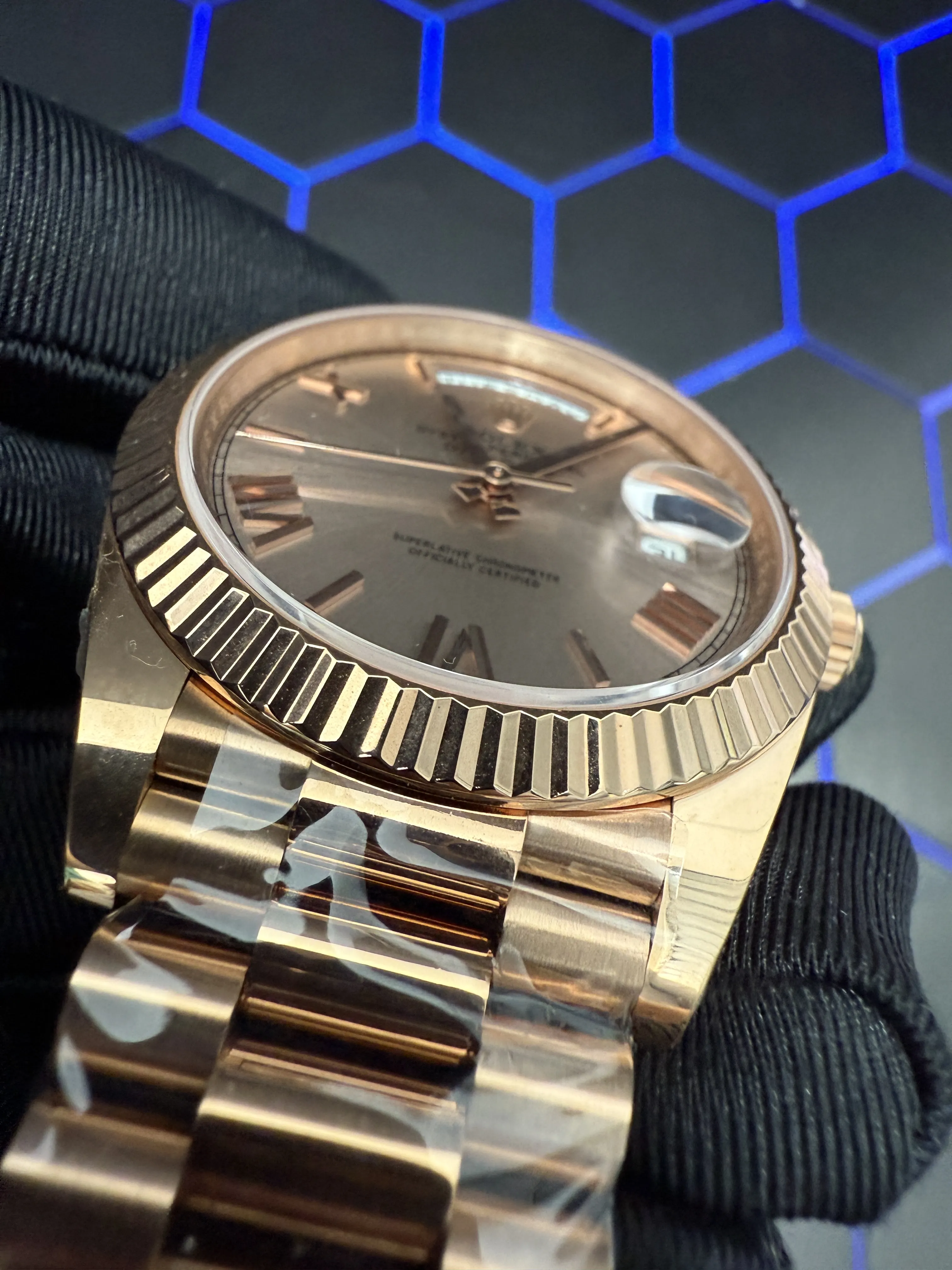 Rolex Day-Date-Style Rose-Gold Champagne Roman Dial Watch D391519511 — view 13