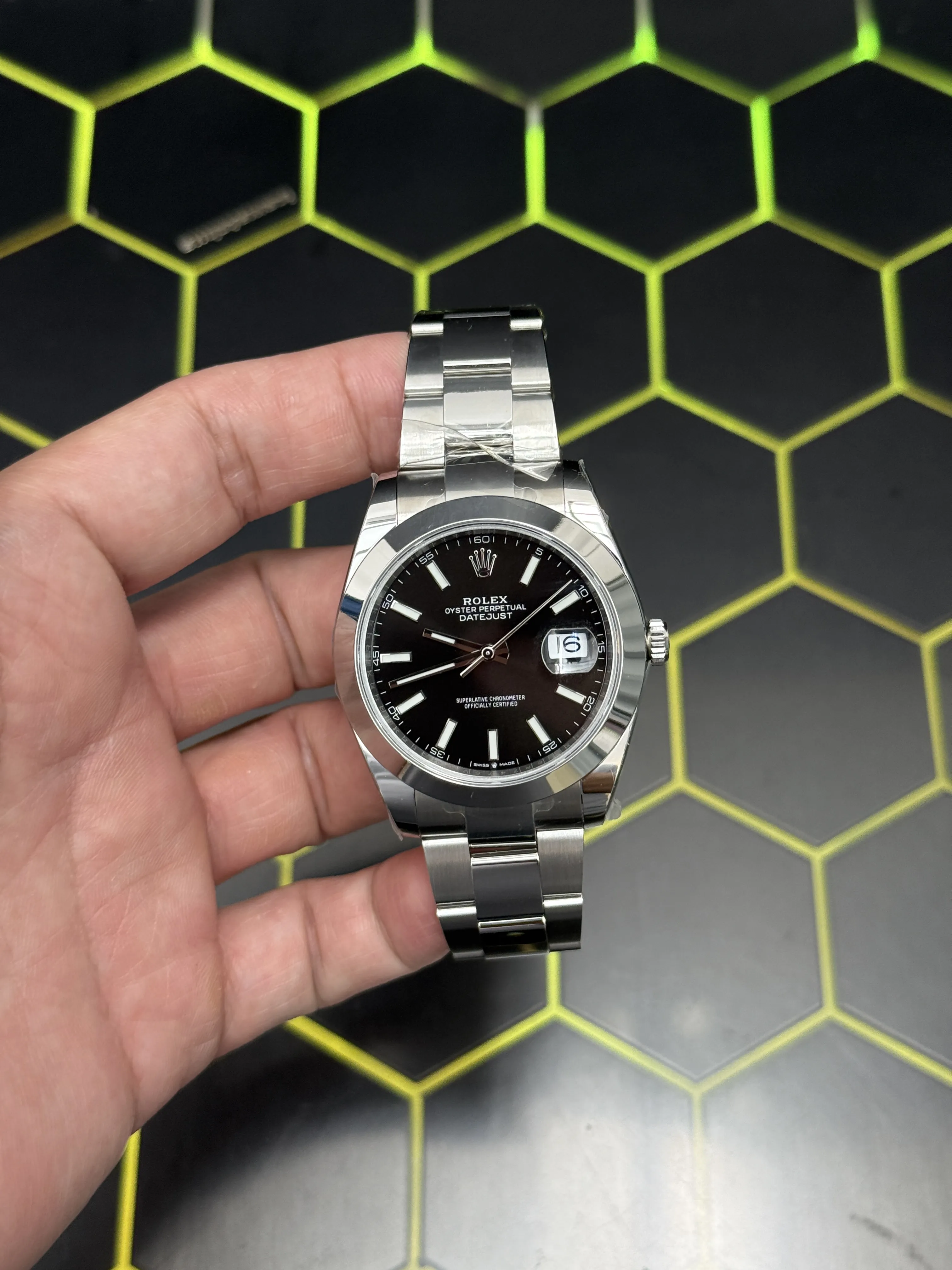 Rolex Datejust-Style Silver Black Dial Oyster Watch D391519513 — view 3